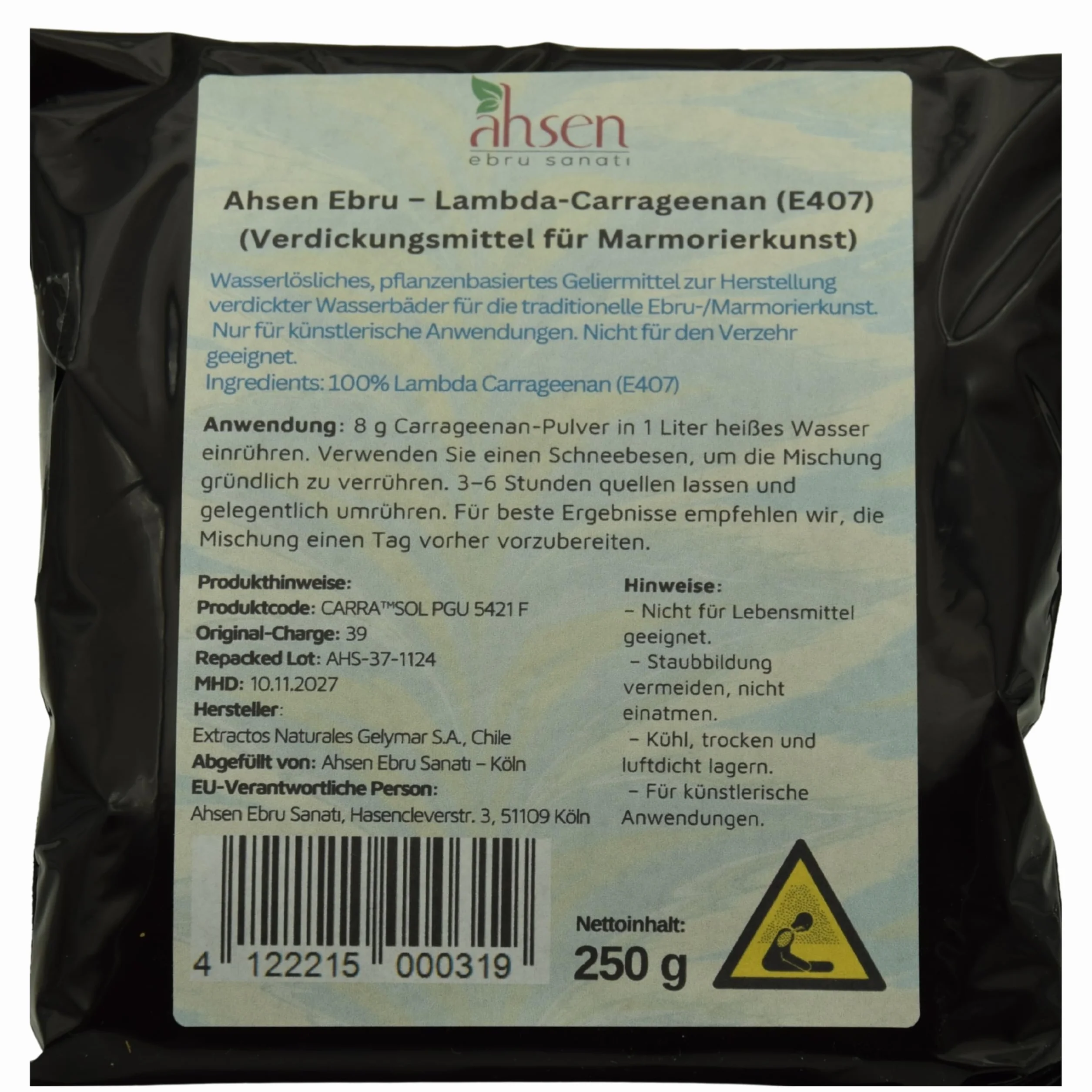 250 g karageny lambda, karageny, kerajin, deniz kadaifi, kivam artirici, Ebru Tozu, karageno, karageno, karageeni, karagenii, karageny, karageny