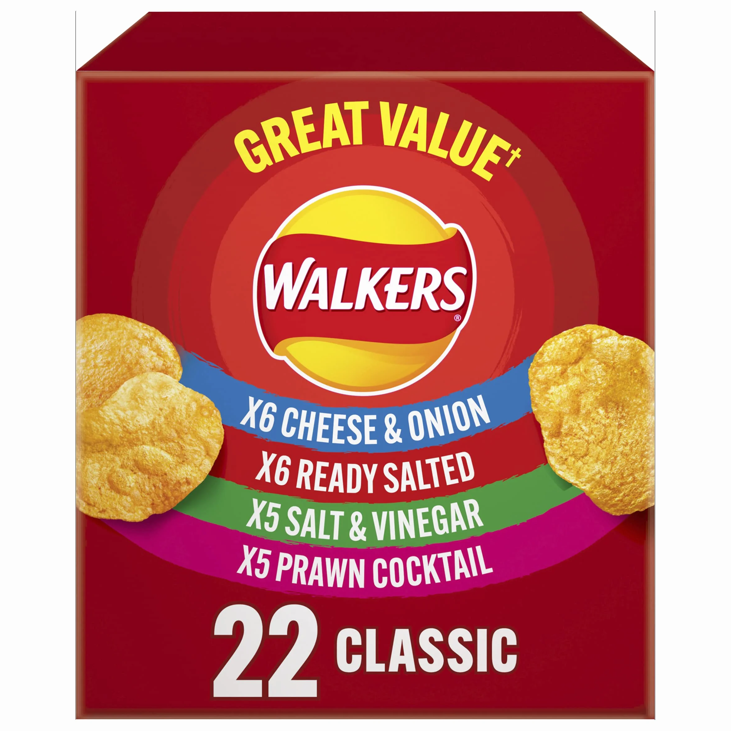 Walkers Klasyczne pudełko na chipsy 22 x 25 g