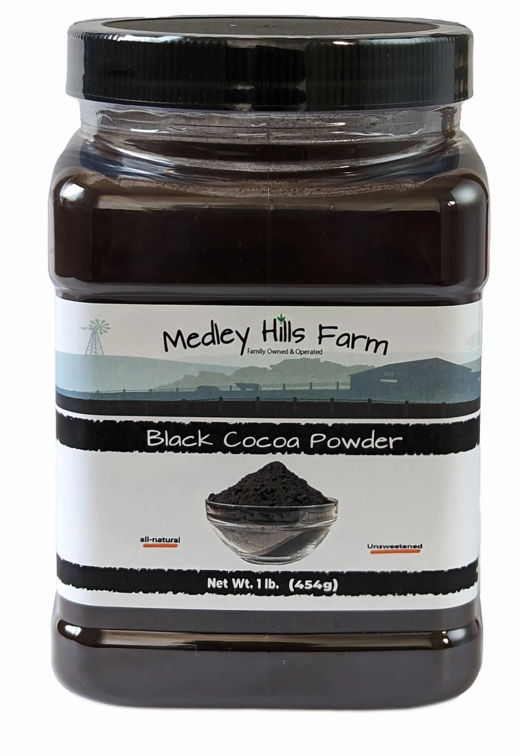 Medley Hills Farm Black Cocoa Powder 1 Lb Dutch Processed Unsweetened for Baking