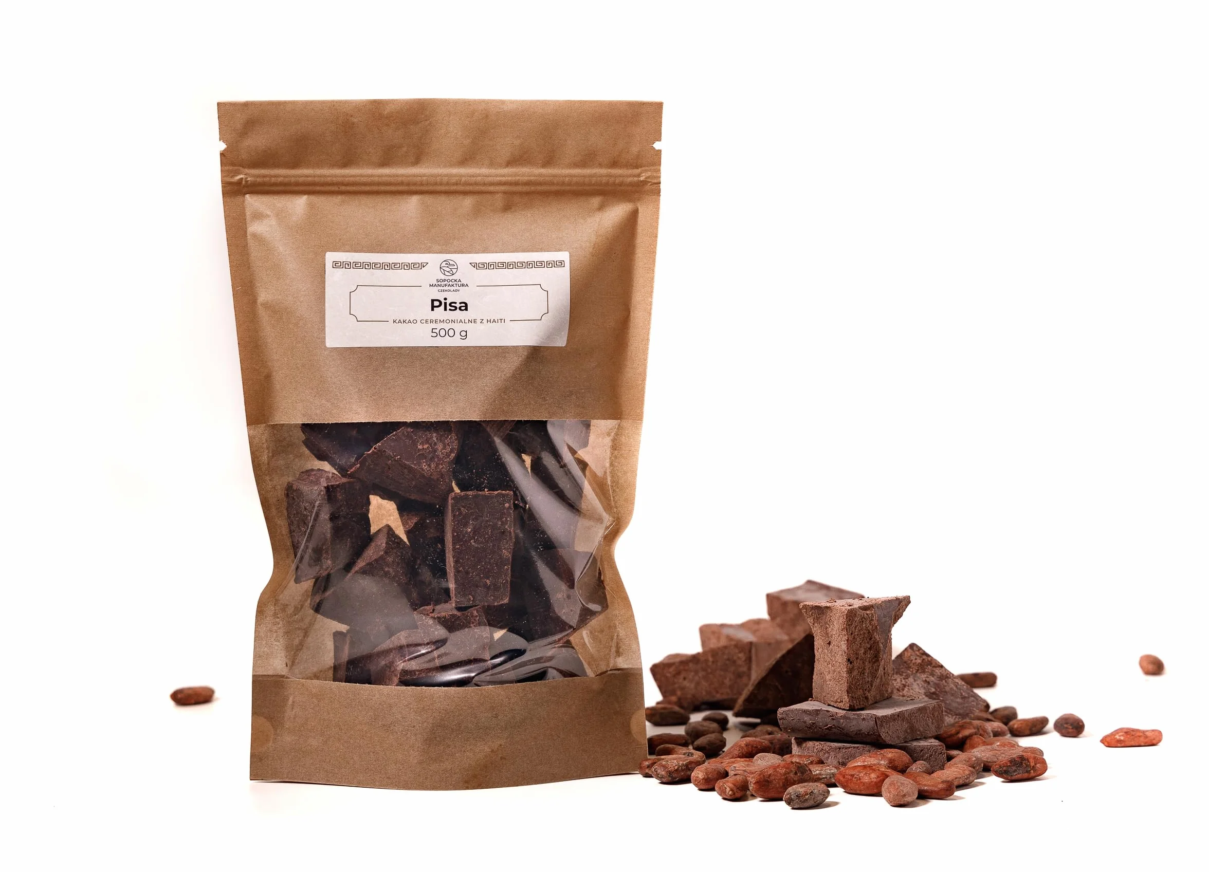 Ceremonialne Kakao Pisa - Masa Kakaowa 500g - Duchowe Surowe Kakao do Picia - Keto Czekolada Bez Cukru