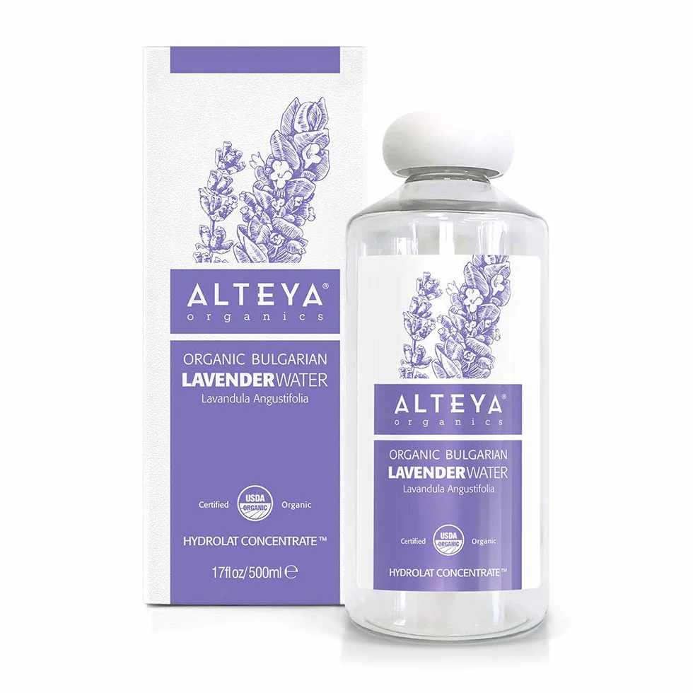 Alteya Organic Lavender Water 500 ml - Hydrolat Lawendowy - USDA Organic Toner do Twarzy - Regenerujący, Oczyszczający