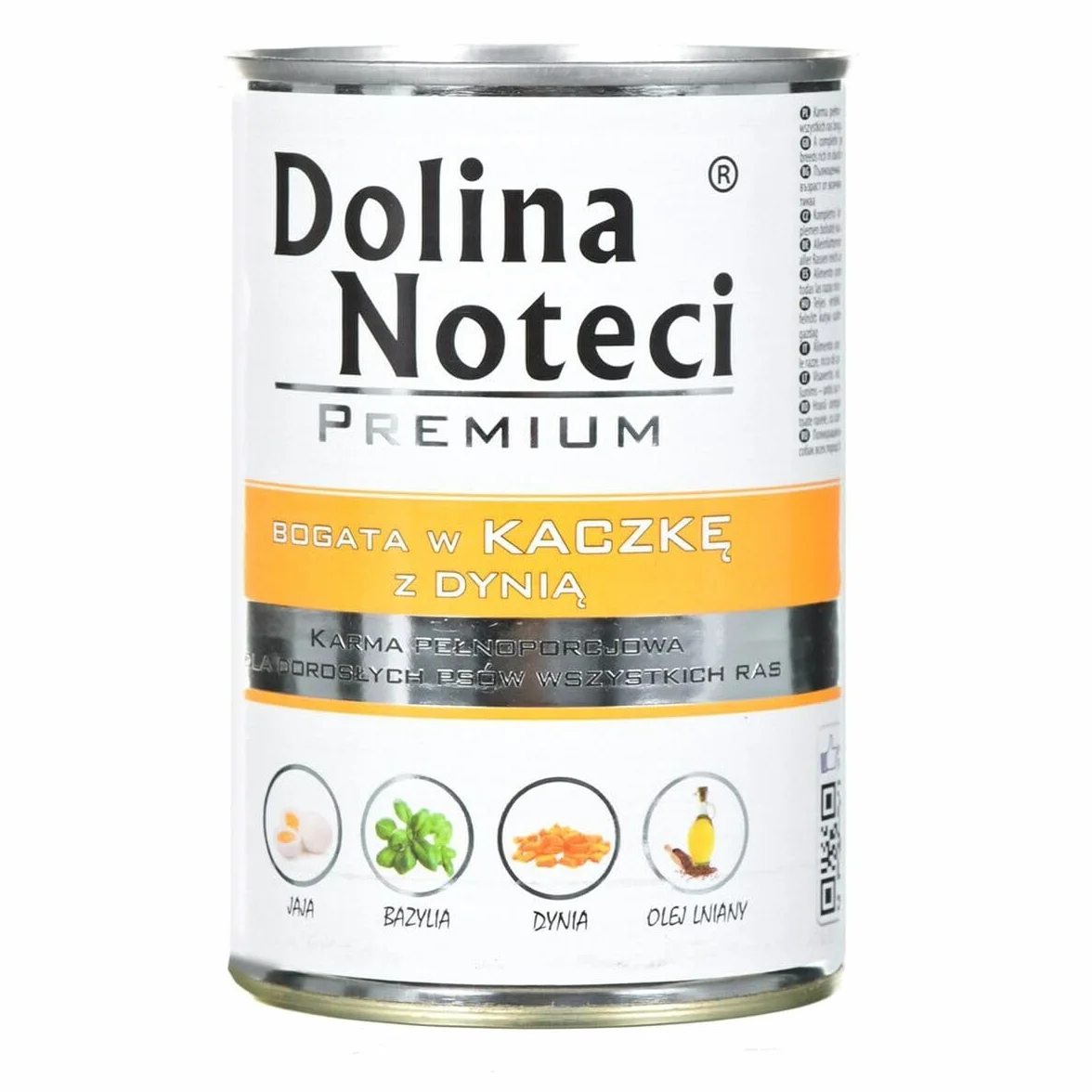 Dolina Noteci Premium Mokra karma dla psa bogata w kaczkę z dynią puszka 400 g