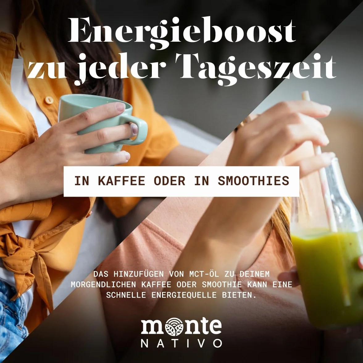 Olej MCT C8 Monte Nativo 500 ml - czysty olej kokosowy w płynie do diety keto i kawy Bulletproof