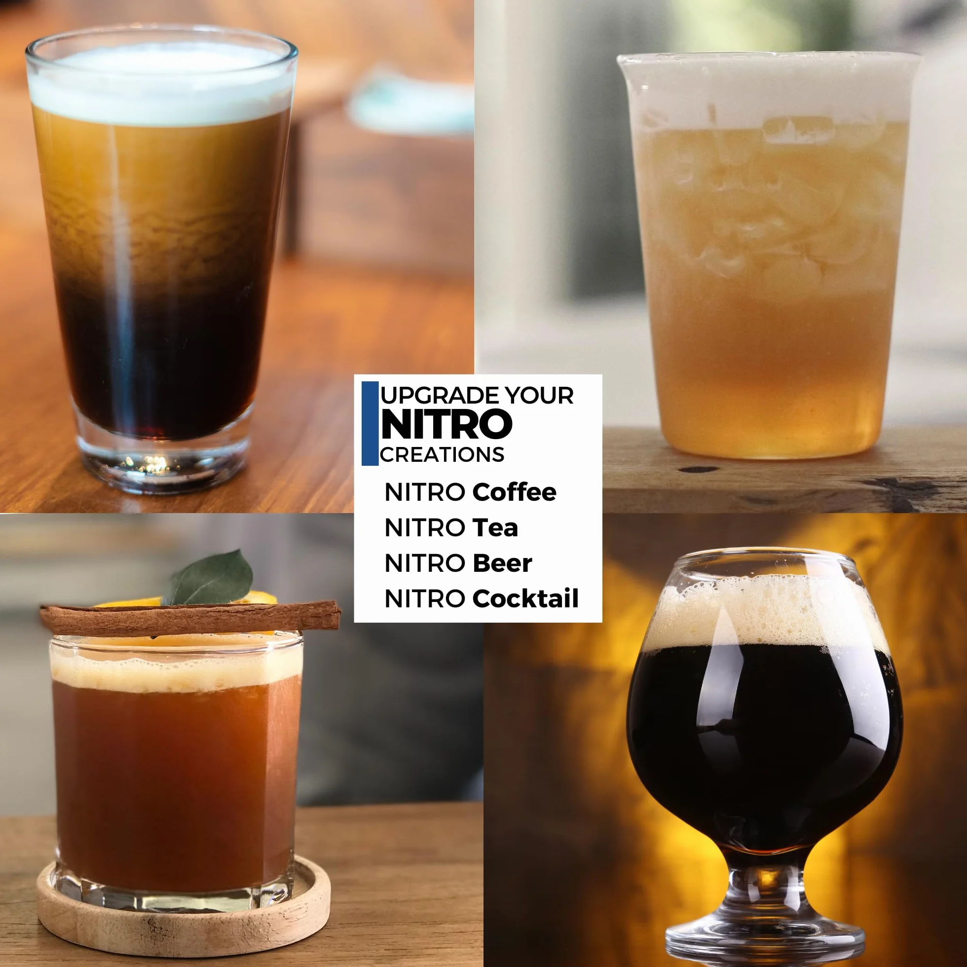 ICO Premium Wkłady Azotowe - 10 Szt Kartridże N2 do Nitro Cold Brew Kawy, Koktajli, Ciemnego Piwa i Herbaty - 2g Naboje Azotowe Spożywcze