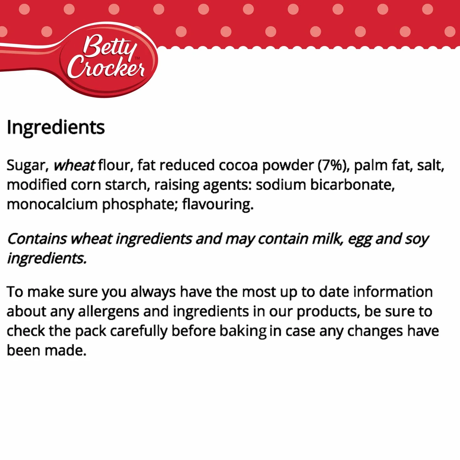 Betty Crocker Brownie Mix