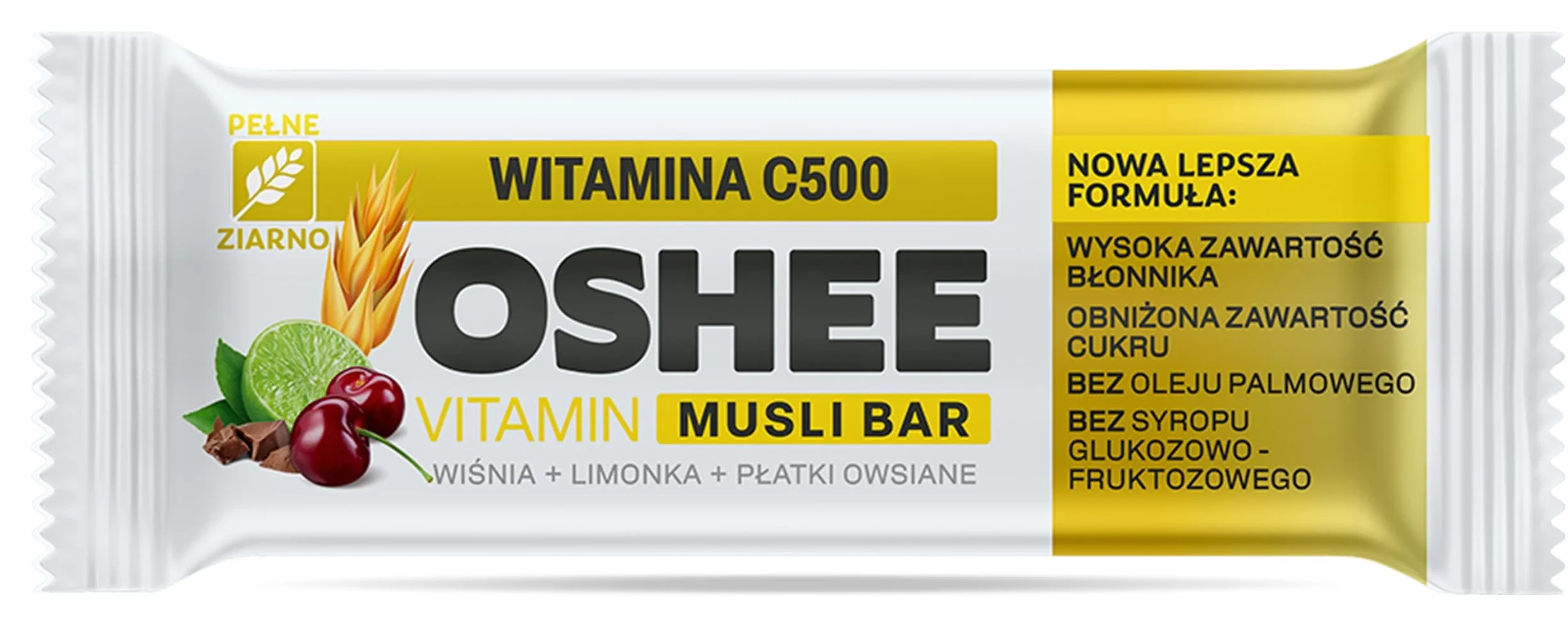 25x OSHEE Vitamin musli bar baton witamina C500 wiśnia limonka 40 g