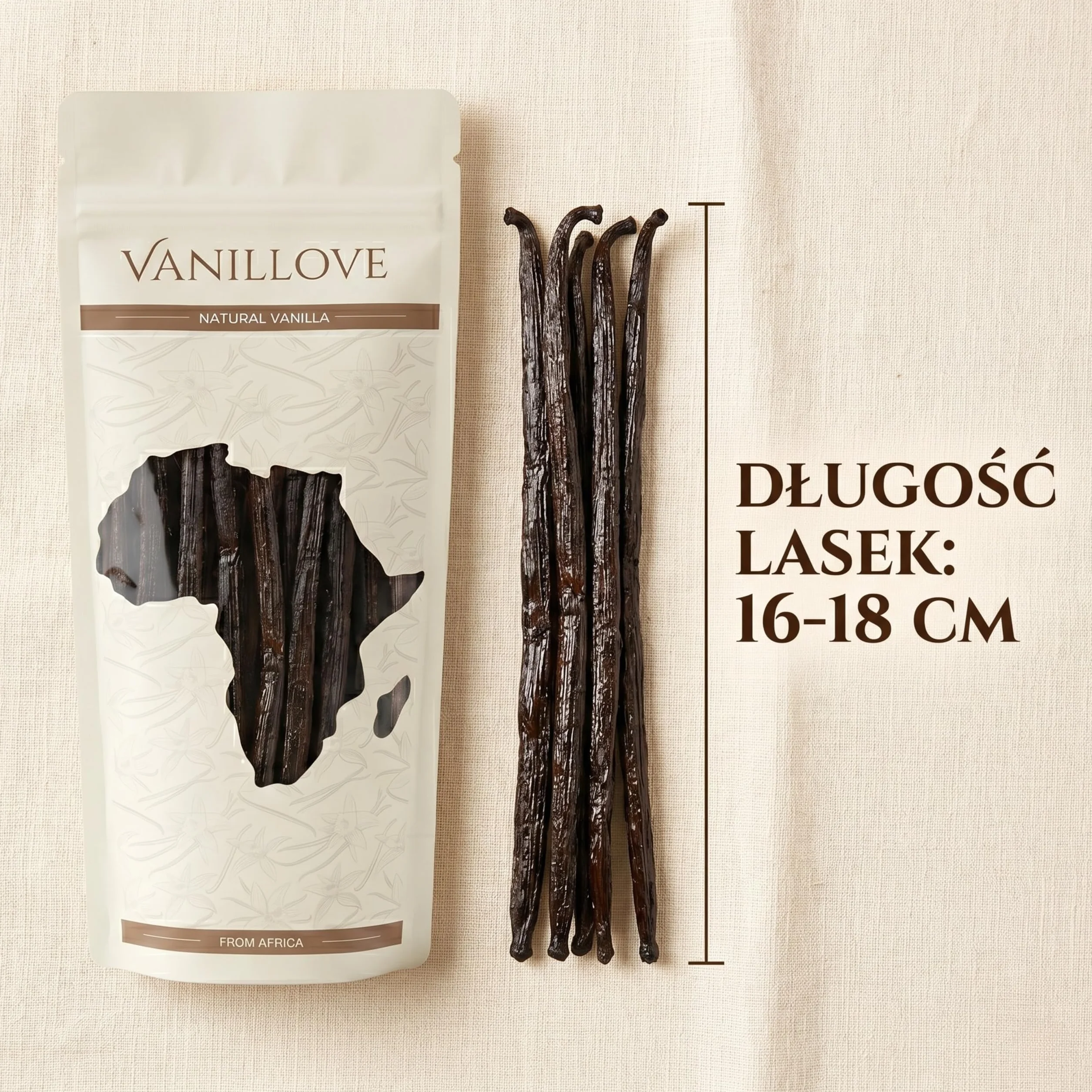 WANILIA LASKA WANILII SZTUK XXL (16-18 CM) ŚWIEŻE LASKI WANILII