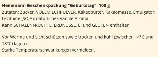Heilemann opakowanie prezentowe "Urodziny" czekoladowe figurki | 100 g