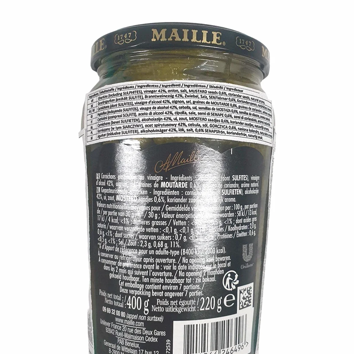 Maille Mini ogórki Cornichons ekstra drobne, 400 g