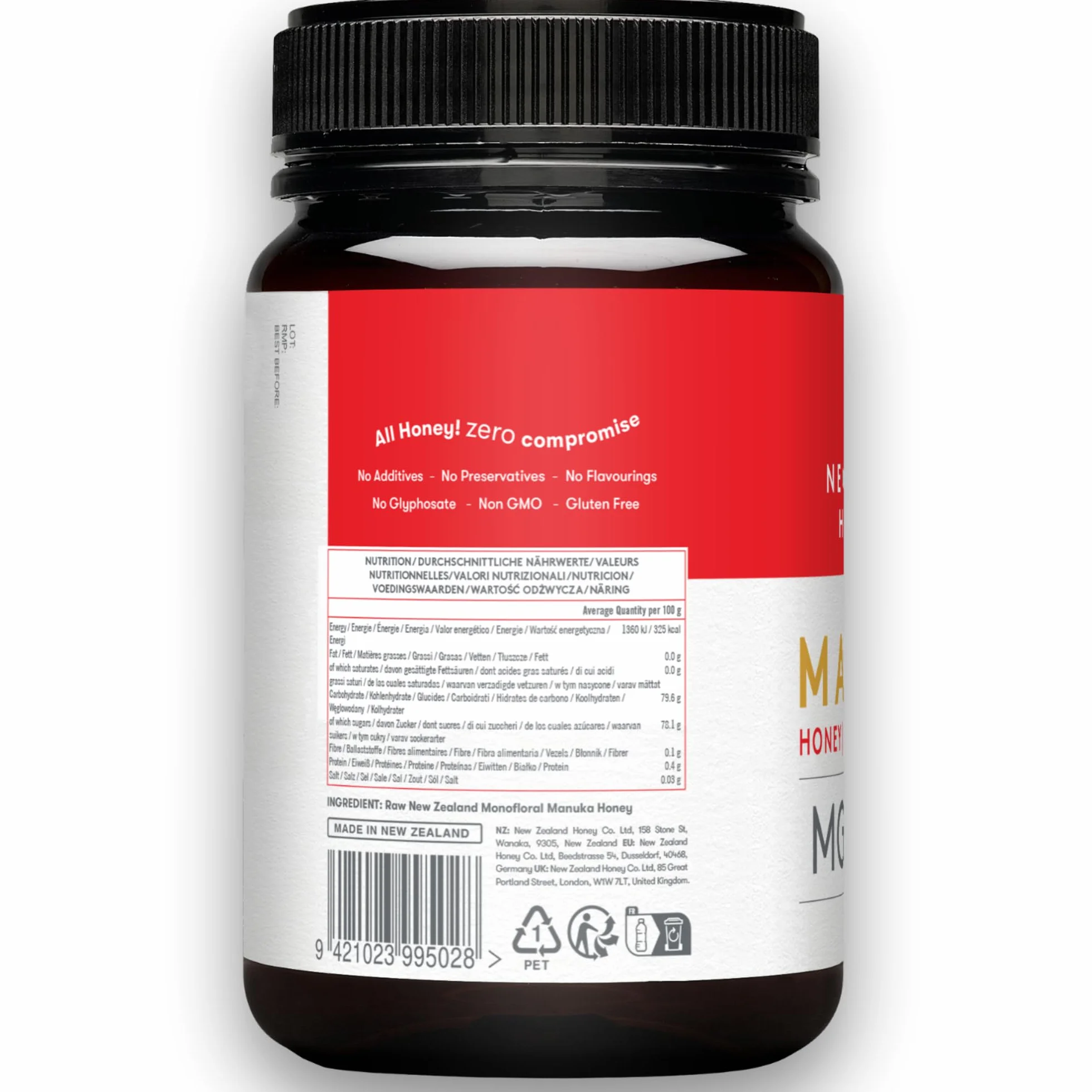 New Zealand Honey Co. Manuka Honig MGO 400+ | 500g Jar