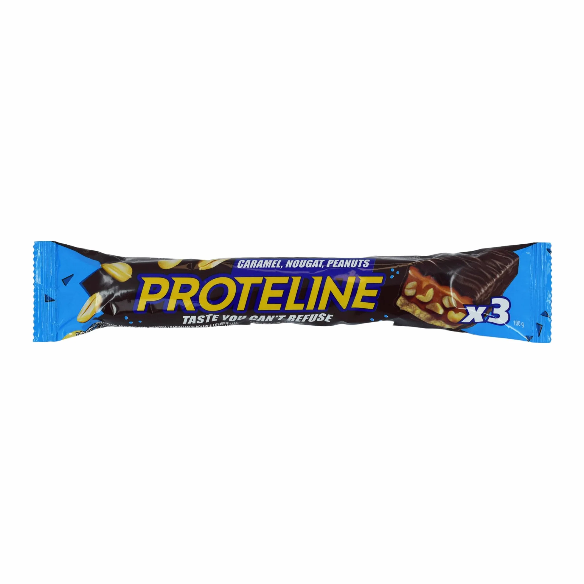 Proteline baton cukierniczy z orzeszkami arachidowymi, nugatem i karamelem 20 x 100g
