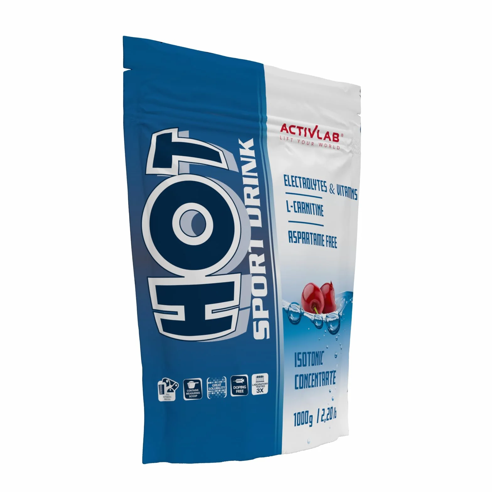 Activlab Hot Sport Drink 1000g - Napój izotoniczny w proszku z elektrolitami i witaminami, węglowodanami, ponad 80 porcji | Wspiera regenerację po intensywnym treningu, Wiśniowy
