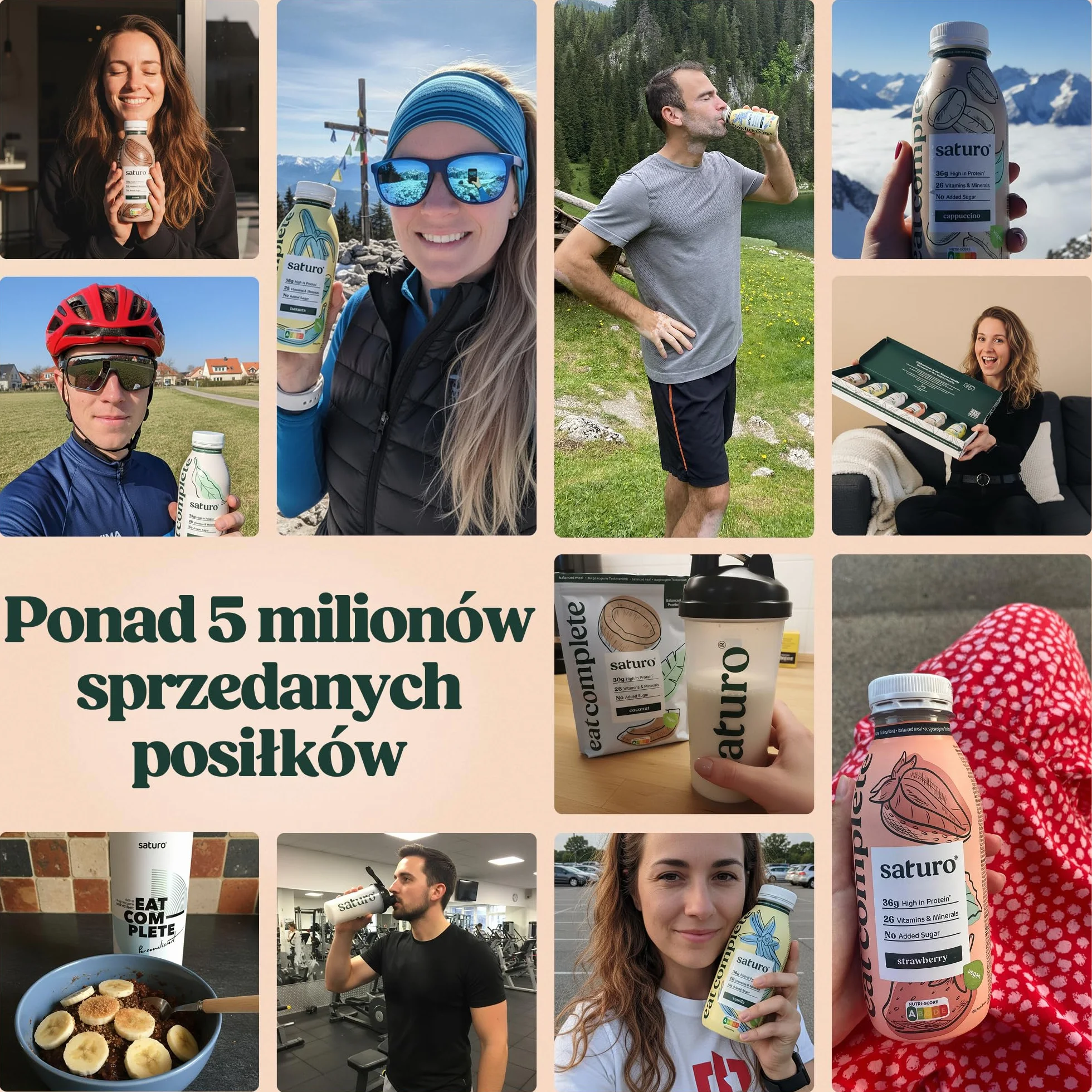 Saturo żywność dla astronautów, płynne jedzenie z białkiem, bezlaktozowe, bezglutenowe, wegańskie