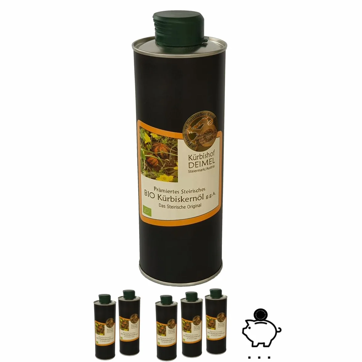 Kürbishof DEIMEL Steiermark/Austria - 500 ml Organiczny olej z pestek dyni styryjskiej z Austrii - Bezpośrednio od producenta - Nagradzany corocznie
