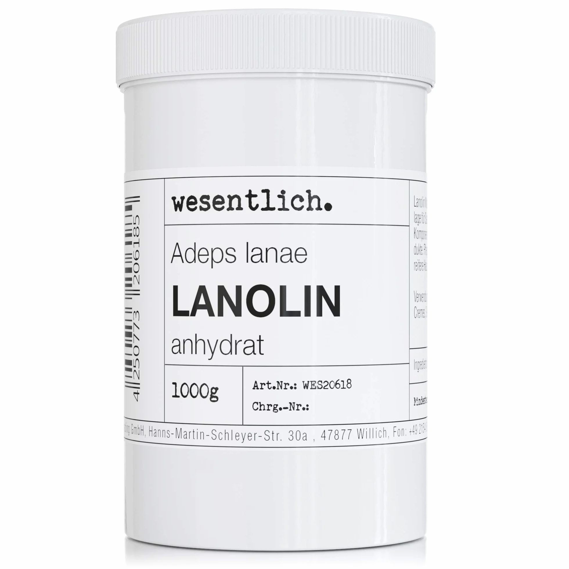 Lanolin Wollfett anhydrat 1000g - wasserfrei und kaum Geruch - Wollwachs von wesentlich.