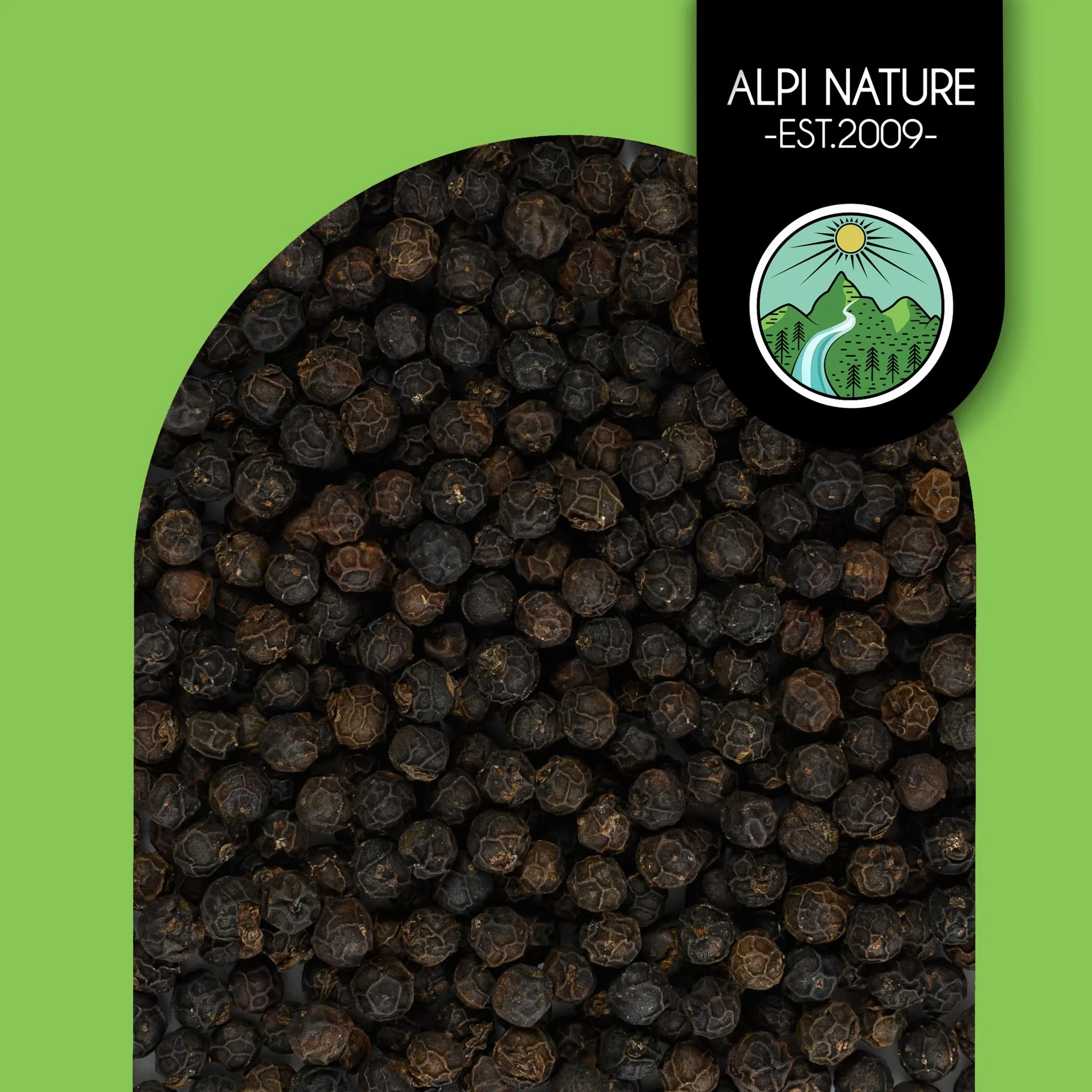 Alpi Nature Ekologiczny Pieprz Kampot Czarny 100g, Całe Ziarna Pieprzu, Czarne Ziarna Pieprzu Kampot