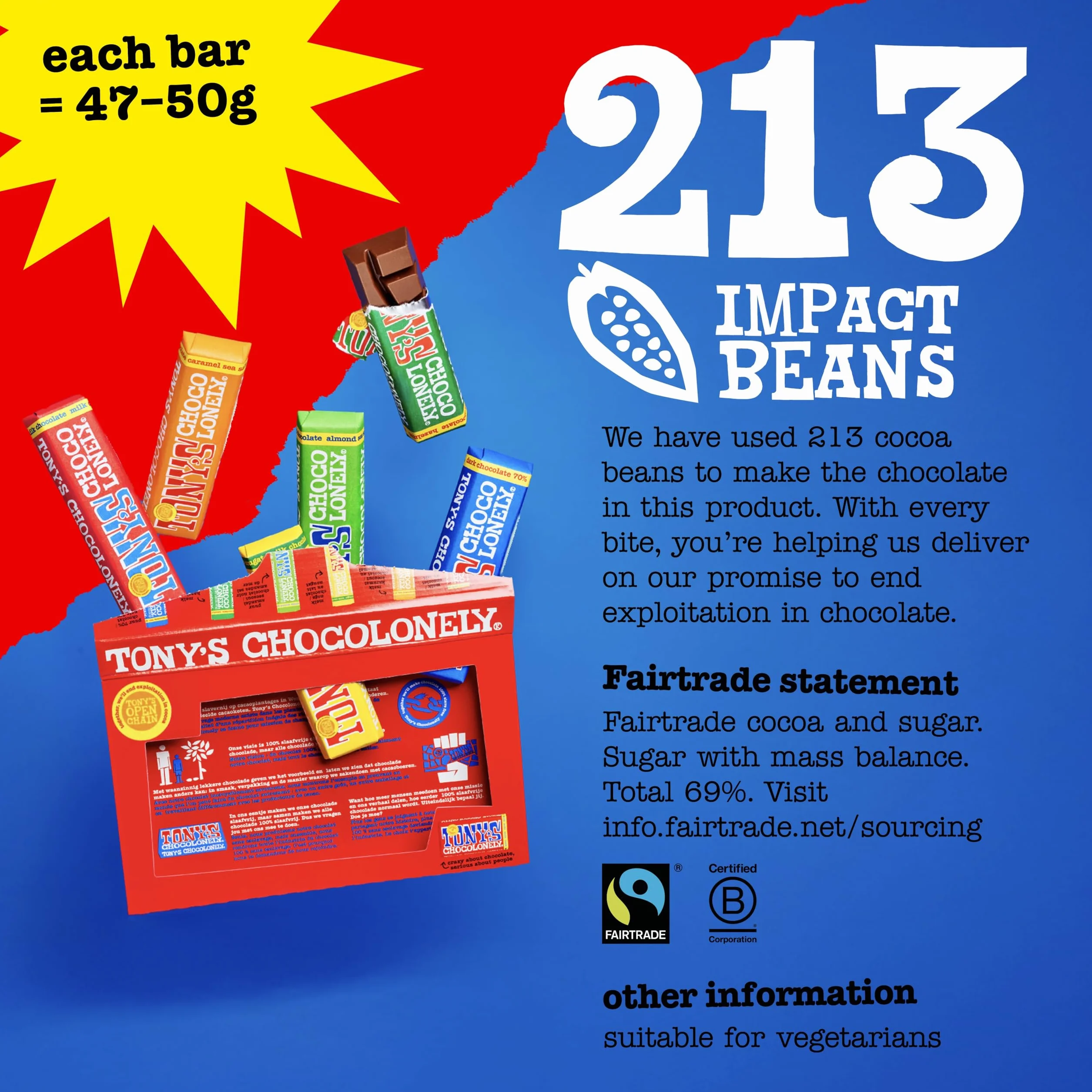 Tony's Chocolonely Rainbow Tasting Pack - 288 g, małe batoniki czekoladowe, pudełko upominkowe, 6 smaków, wegetariańska - belgijska czekolada Fairtrade