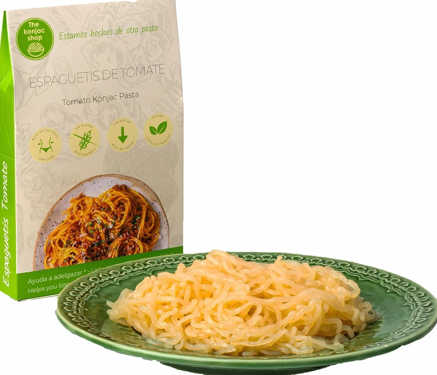 Konjac Shop - Konjac Spaghetti Tomato 270g Bezglutenowe, Niskokaloryczne, Niskowęglowodanowe Idealne do Diety Keto (Opakowanie 5 sztuk)