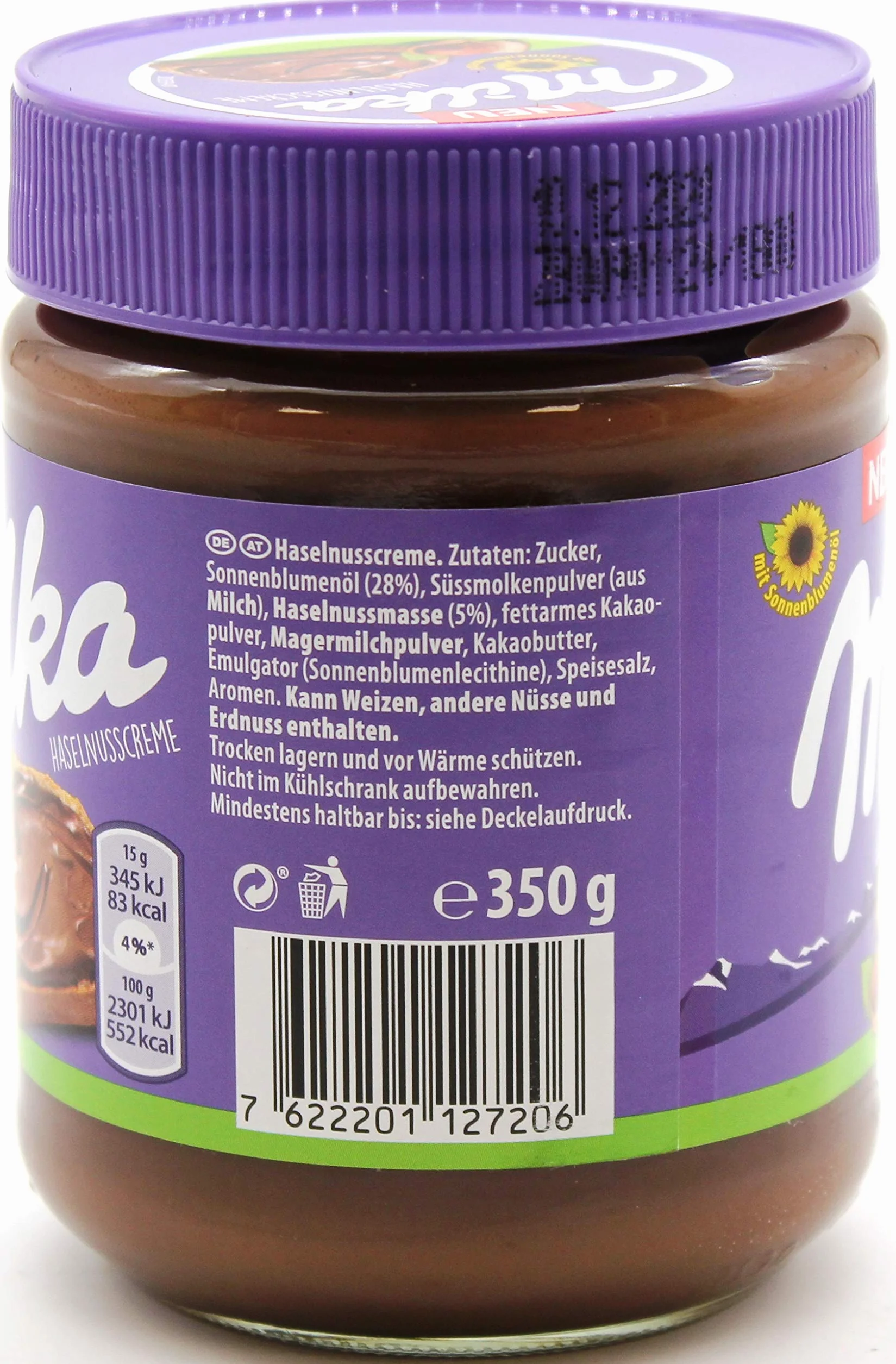 Milka Krem z orzechem laskowym, opakowanie 12 sztuk (12 x 350 g)