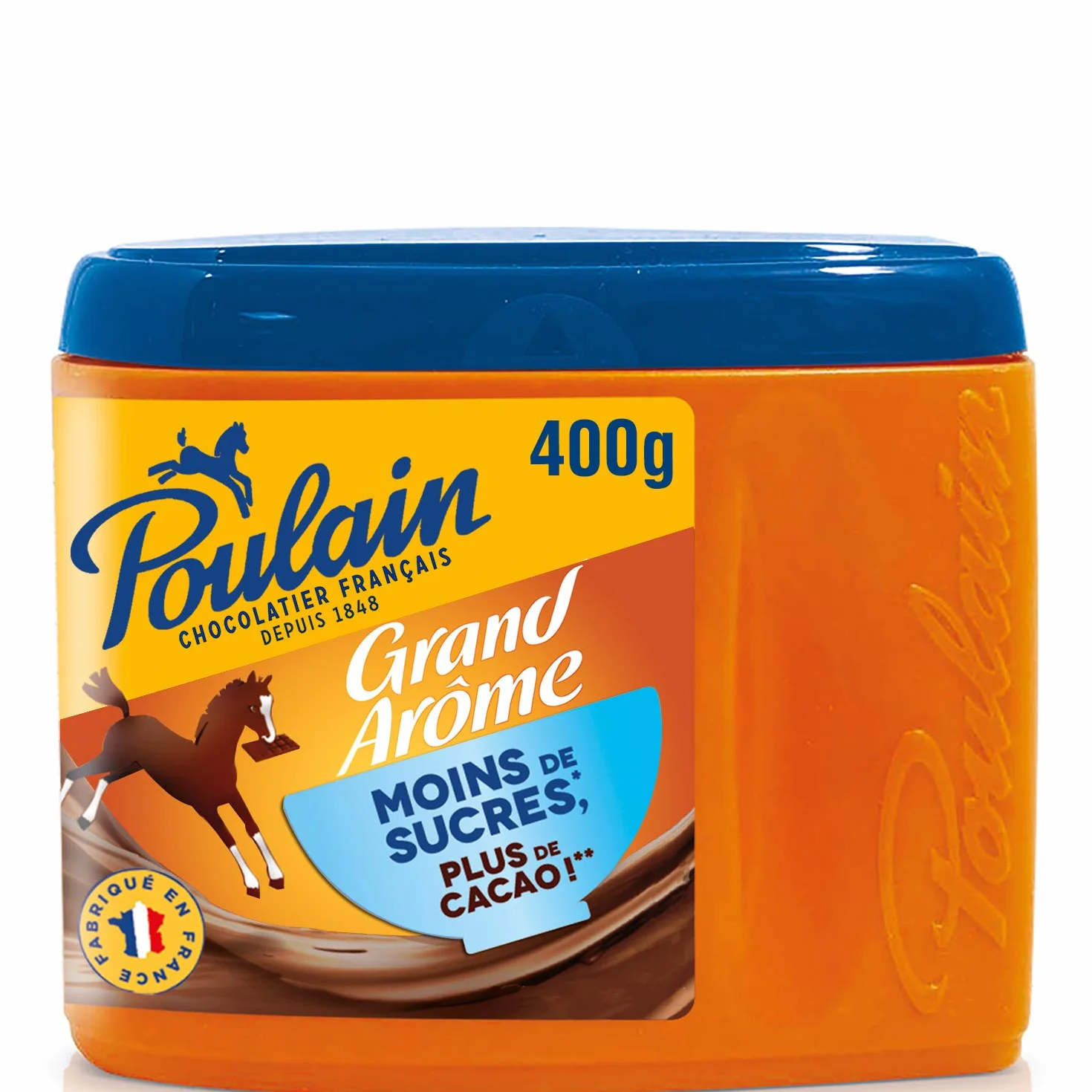 Poulain duży aromat czekoladowy mniej cukru 400 g