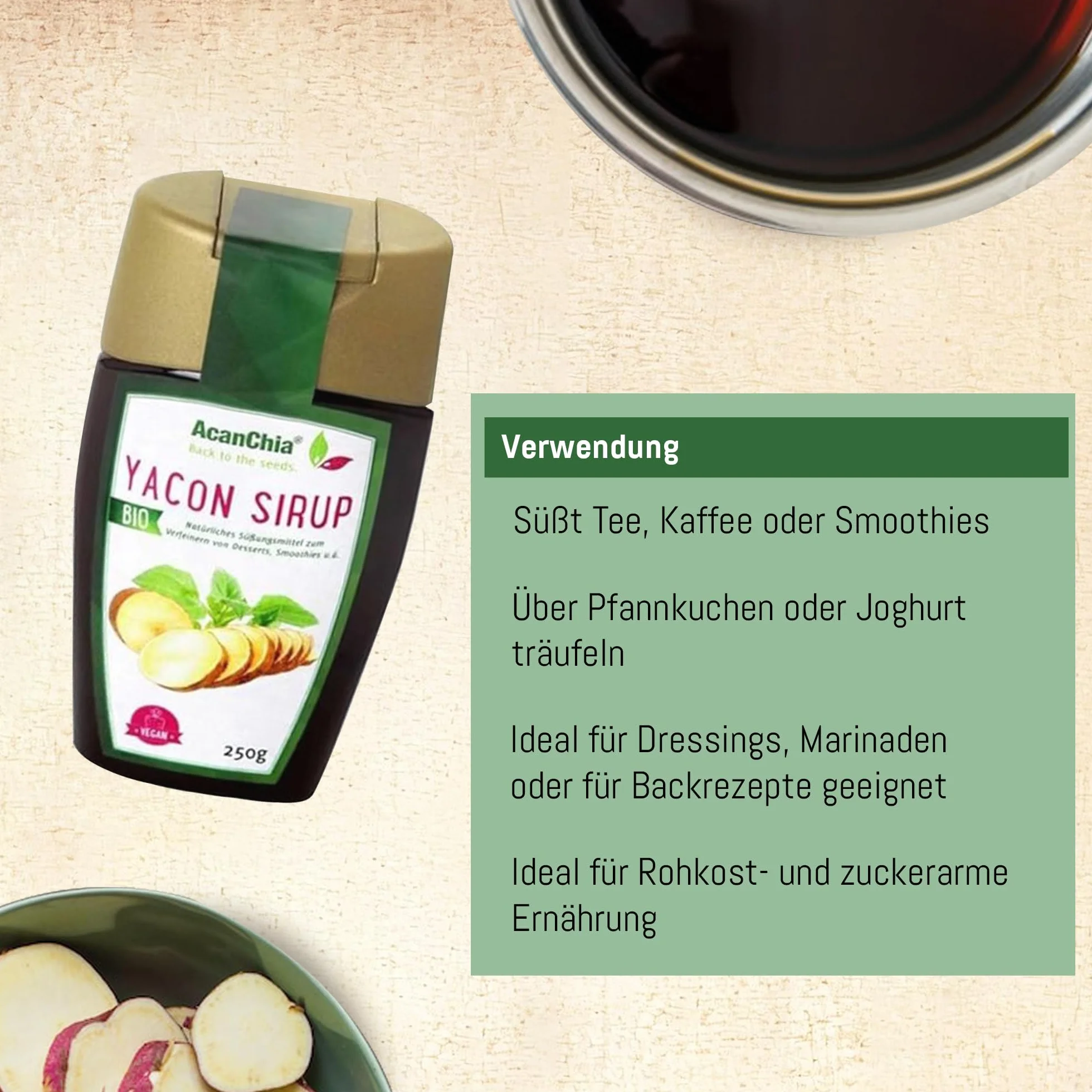 Yacon syrop 250 g Bio AcanChia jakość surowej żywności