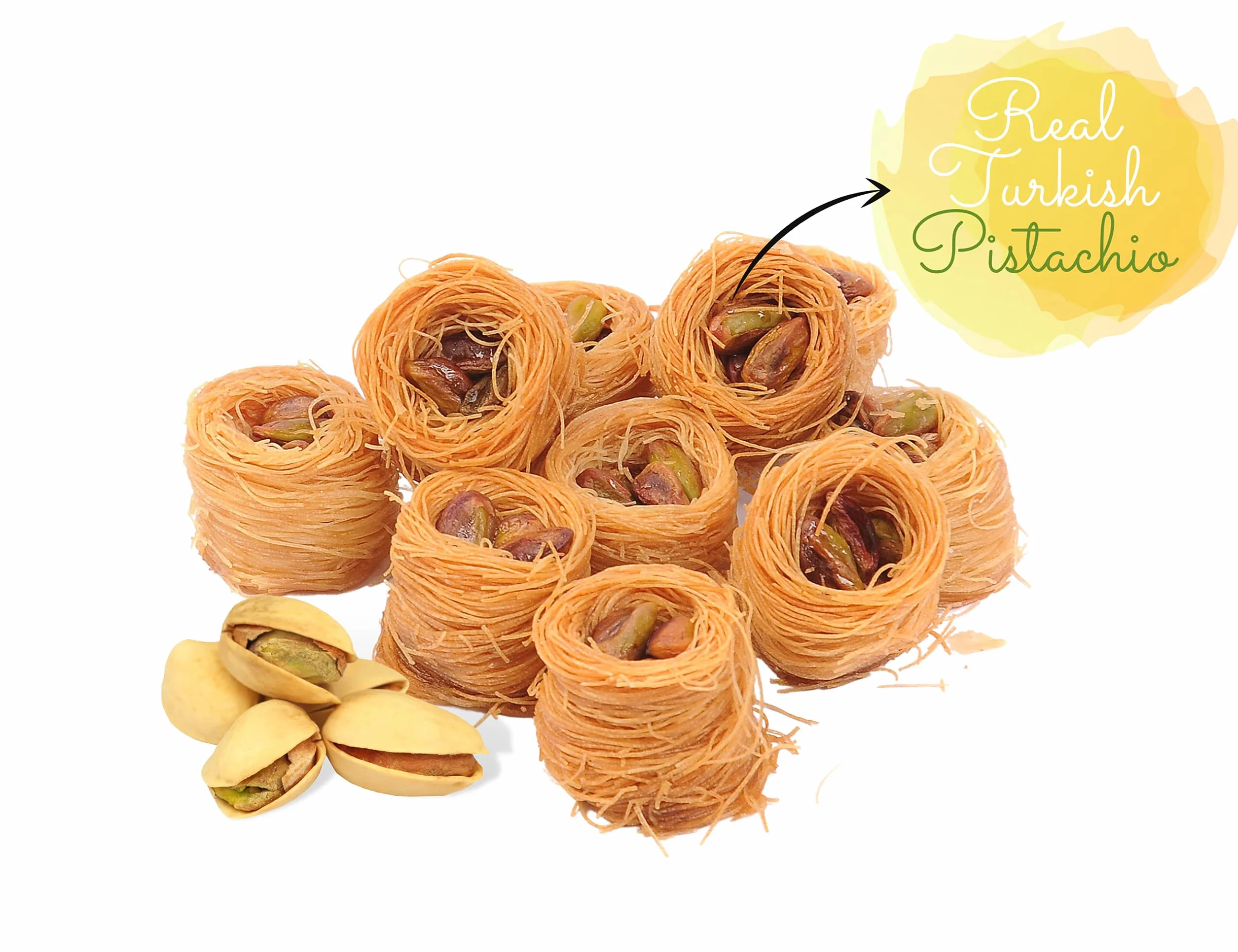 Mughe Gourmet Deluxe tureckie pistacje Baklava zestaw upominkowy 250g, wybranych wypieków Baklawa przysmaki ciasta liściastego, Mix Gourmet słodycze