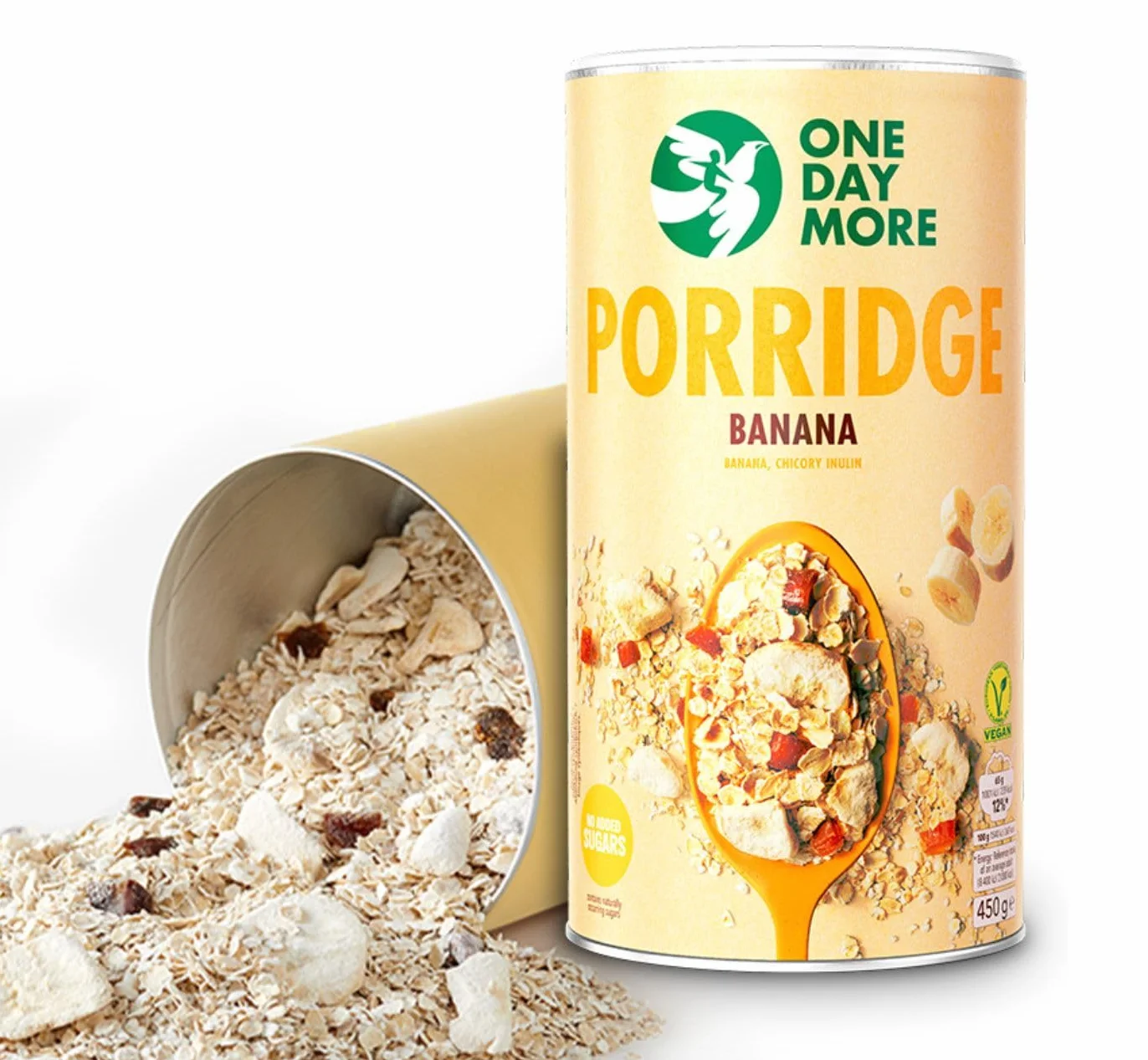 OneDayMore Zestaw Owsianek Bez Cukru – Owocowa, Bananowa i Jabłkowa z Cynamonem | 3×450 g | Naturalne Śniadanie Pełne Błonnika i Energii