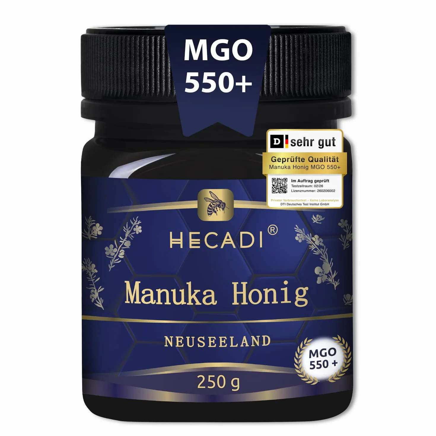 Miód Manuka 550+ Oryginalny Miód z Nowej Zelandii I z certyfikowaną i gwarantowaną zawartością MGO 250g