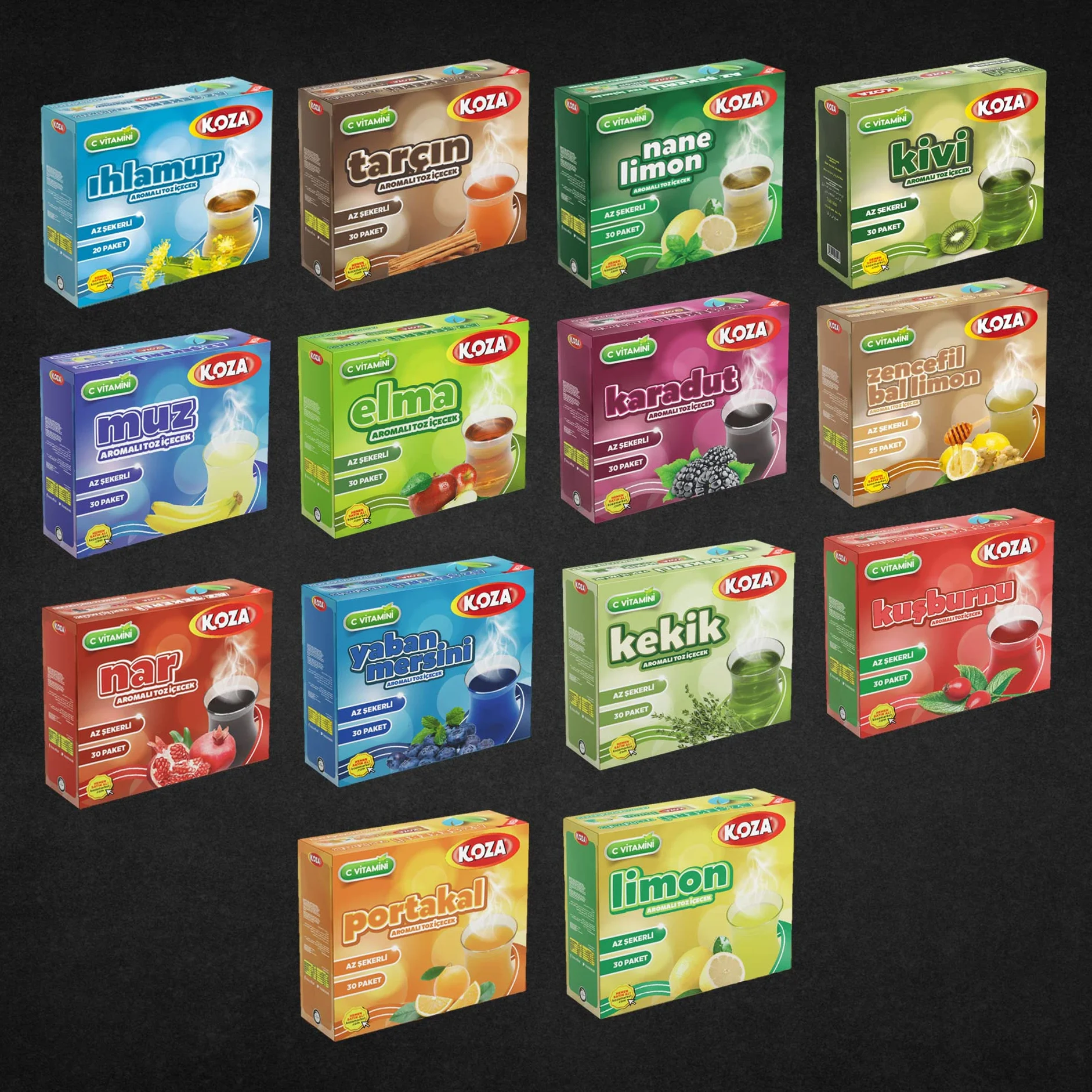 KOZA Cytryna Instant w proszku w woreczku 300 g | proszek na gorące lub zimne napoje | turecka herbata | herbata cytrynowa | Cay | Oralet