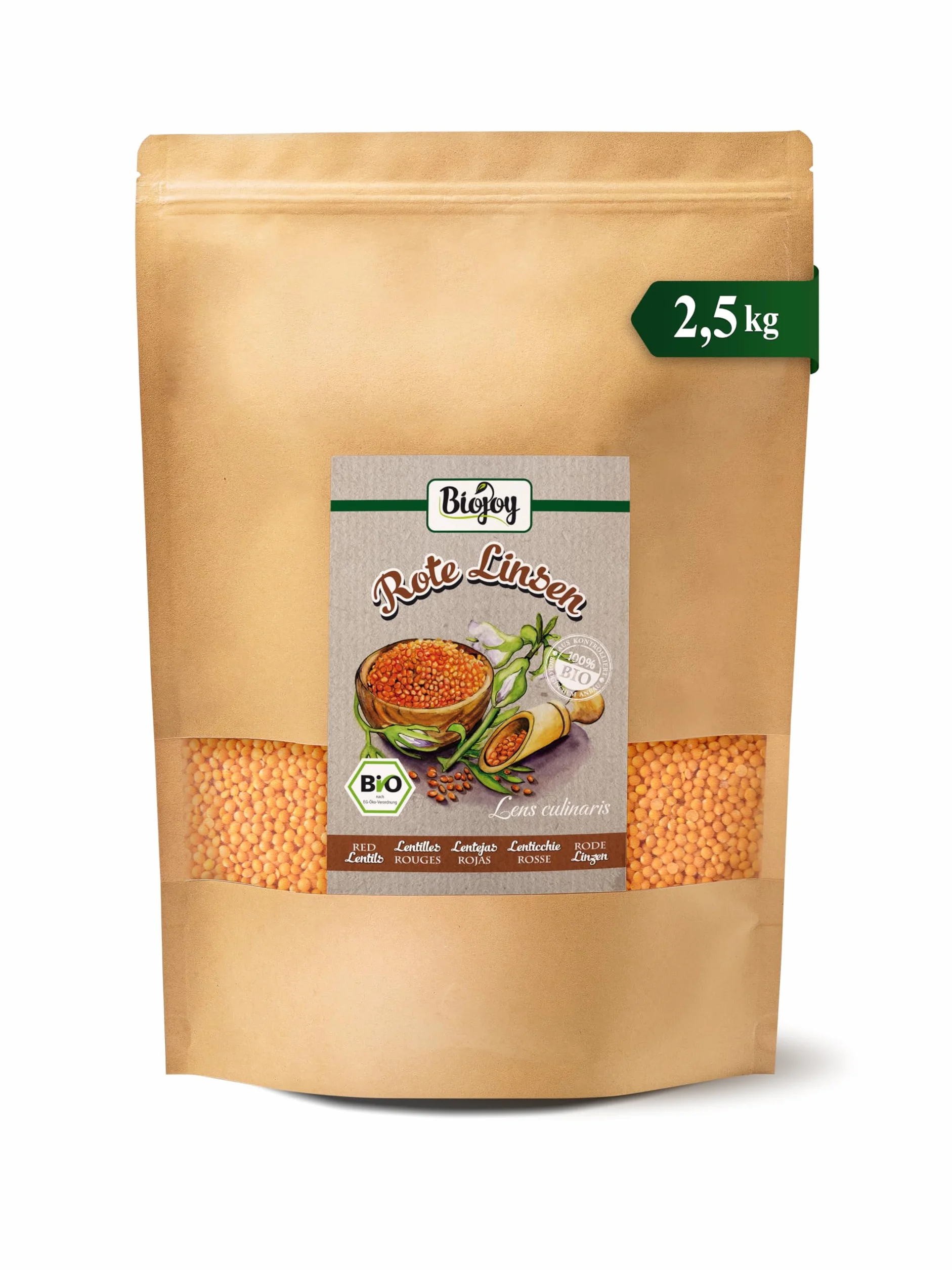 Biojoy BIO Soczewica, czerwona, całe ziarno (2,5 kg)
