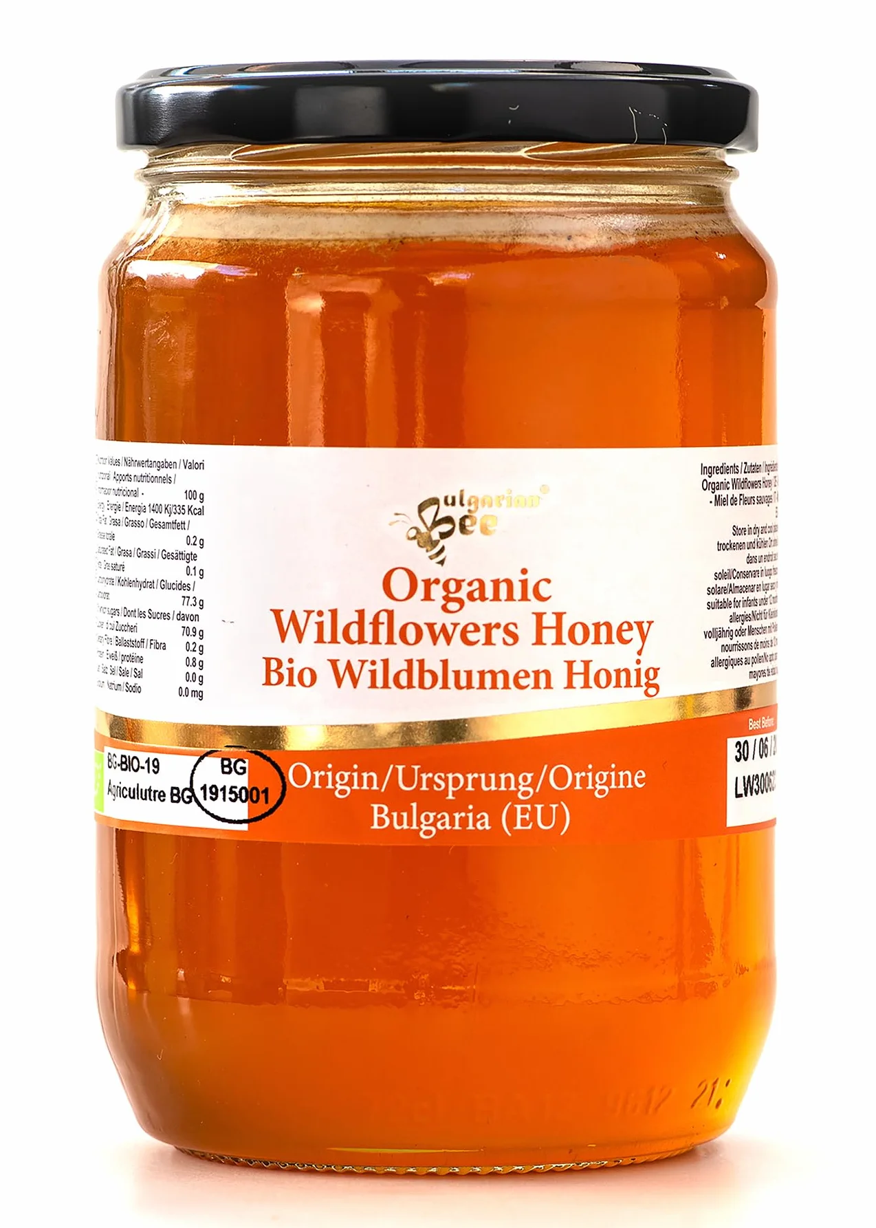 900 g Organiczny surowy miód z dzikich kwiatów, leśny kwiat