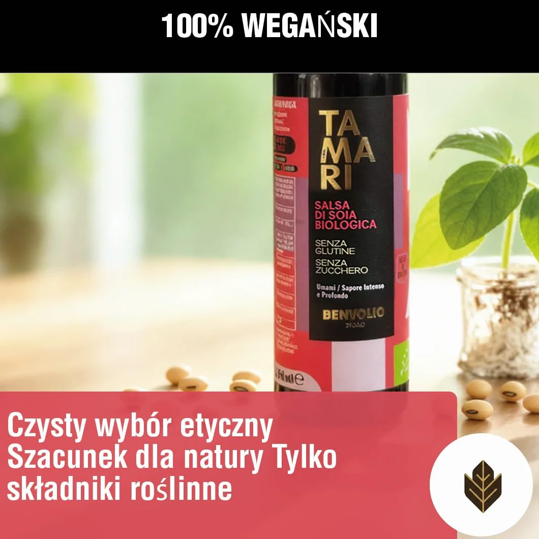 BENVOLIO TAMARI Sos Sojowy Bezglutenowy BIO 250ml Naturalna Fermentacja Tradycja Japońska