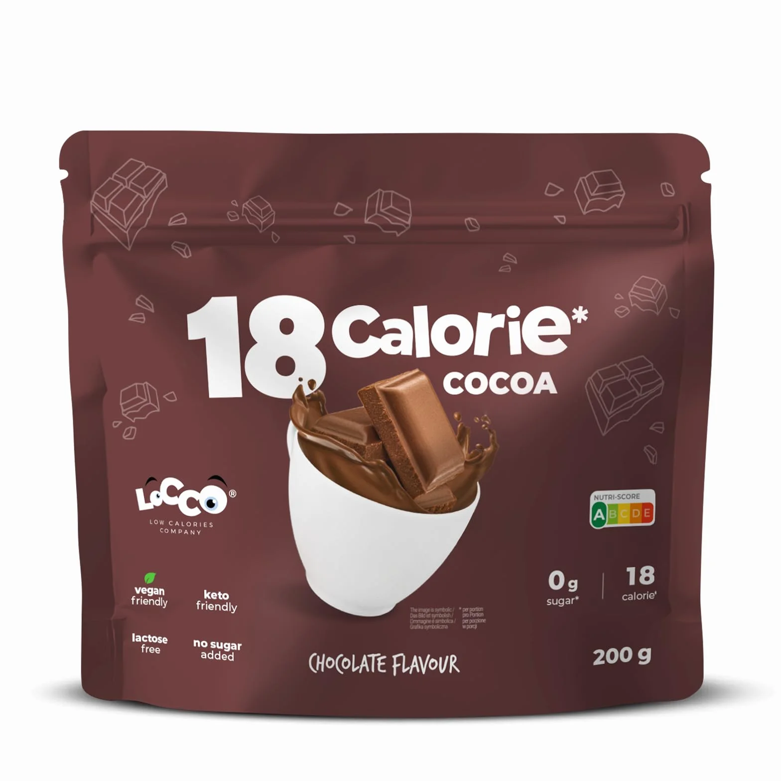 Locco kakao bez cukru 200 g gorąca czekolada wegańskie keto bez laktozy czekolada pitna