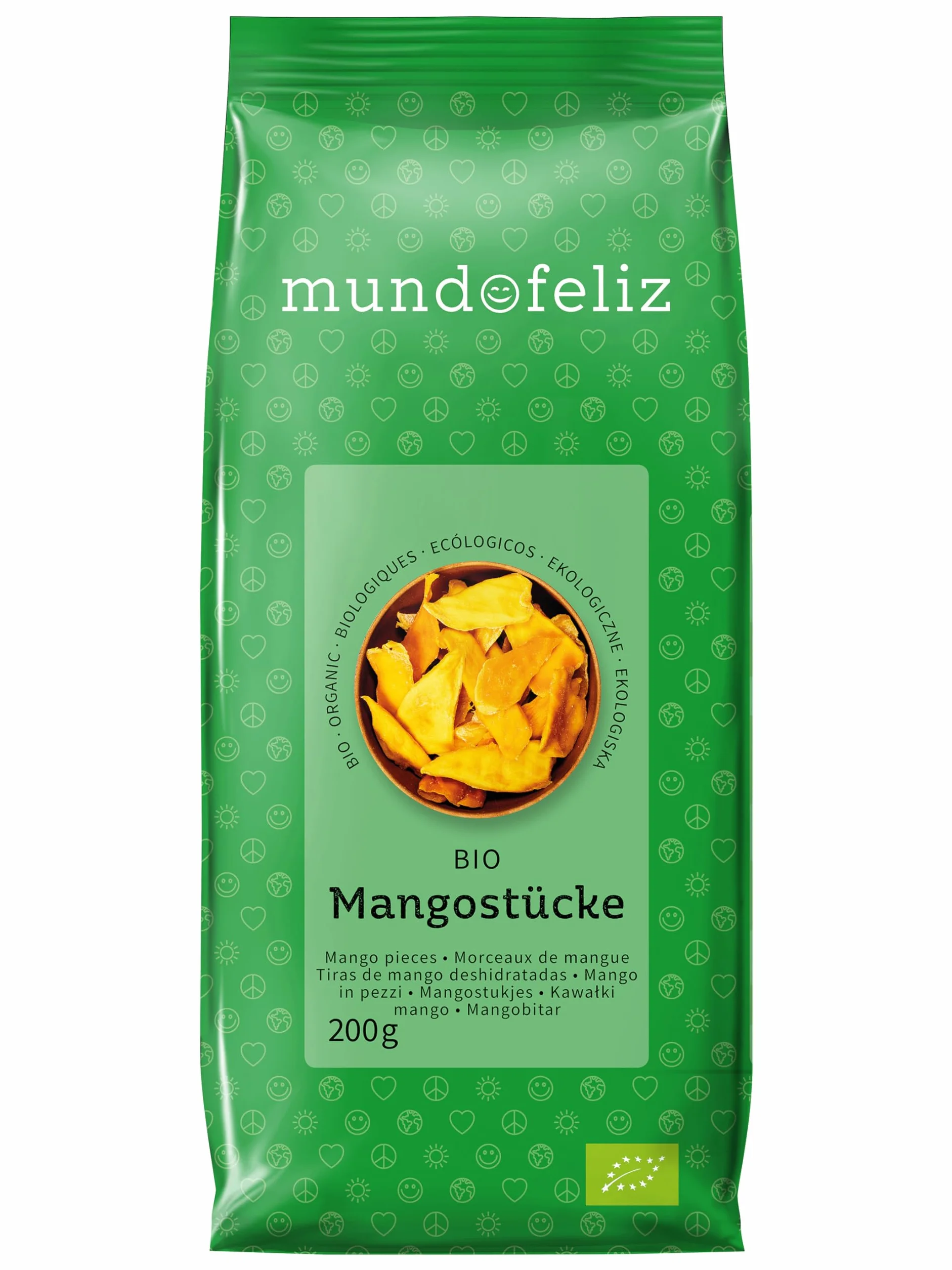 Mundo Feliz Organiczne Suszone Paski Mango, 3 X 200 G