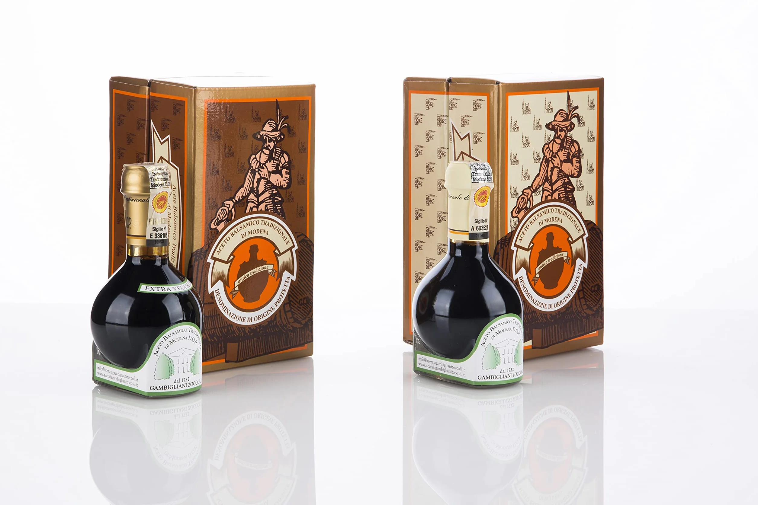 Acetaia Gambigliani Zoccoli - Duet tradycyjnego octu balsamicznego z Modeny D.O.P. 2 butelki po 100 ml ABTM minimum 12 i powyżej 25 lat starzenia