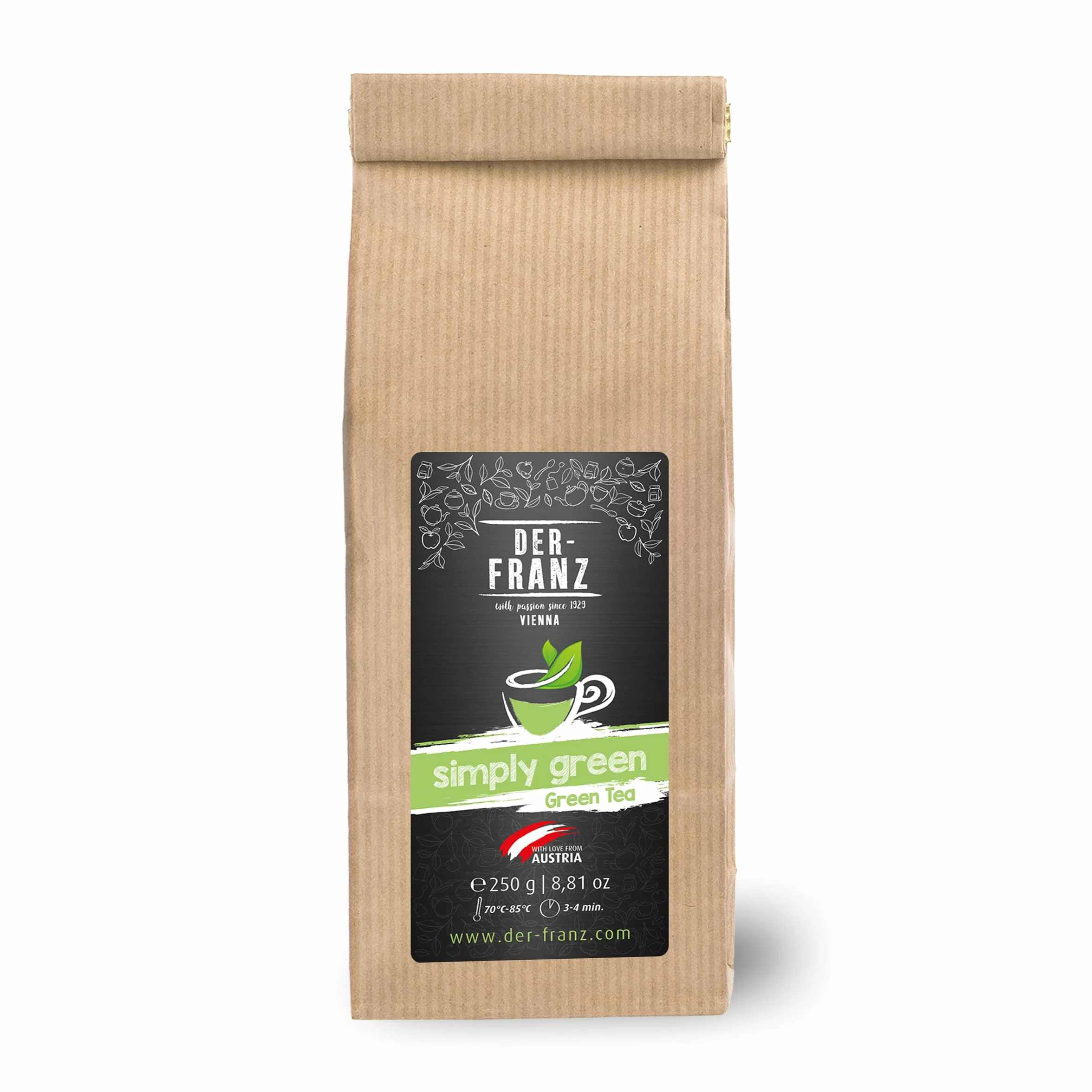 Zielona herbata Franz „Po prostu zielona” w całych liściach, 250 g