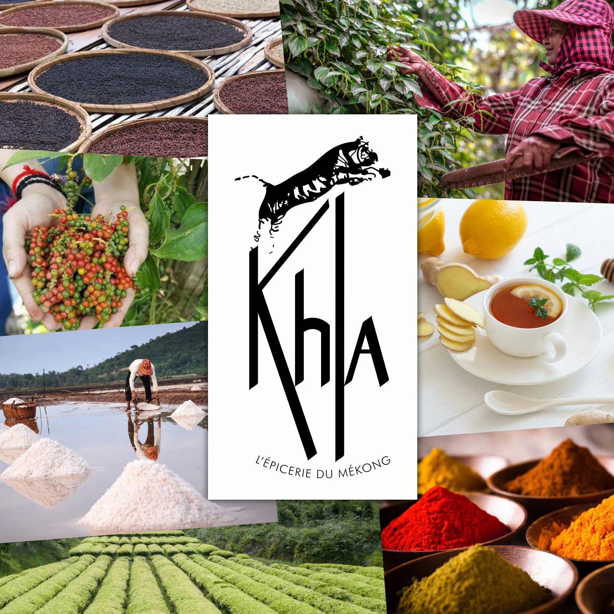KHLA - Czerwony pieprz kampot Premium GGA - 100 g - ziarna pieprzu w woreczku - z uprawy ekologicznej - tradycyjne opakowanie w liściach palmowych