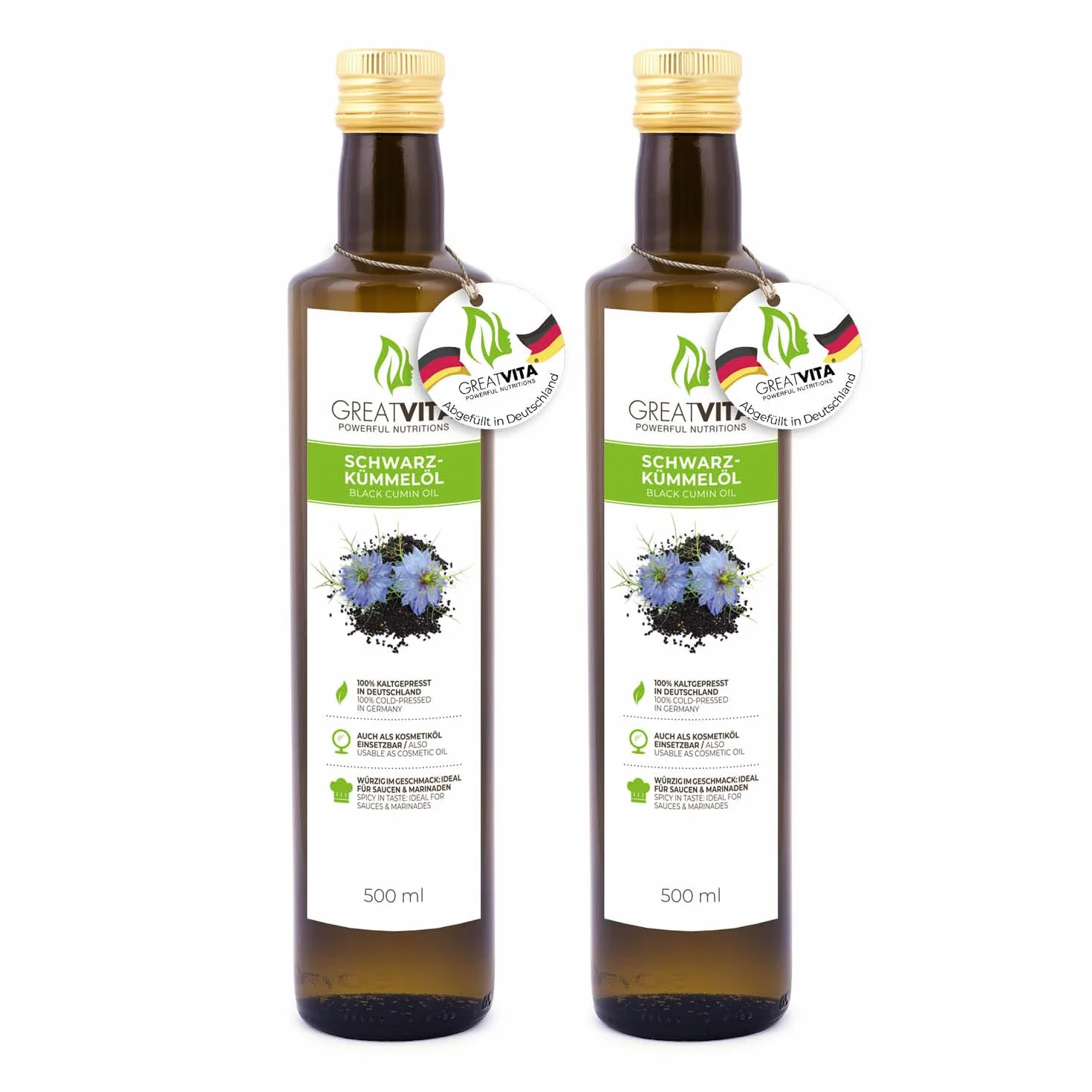 Olej z czarnuszki MeaVita, czysty tłoczony na zimno, 2 x 500 ml