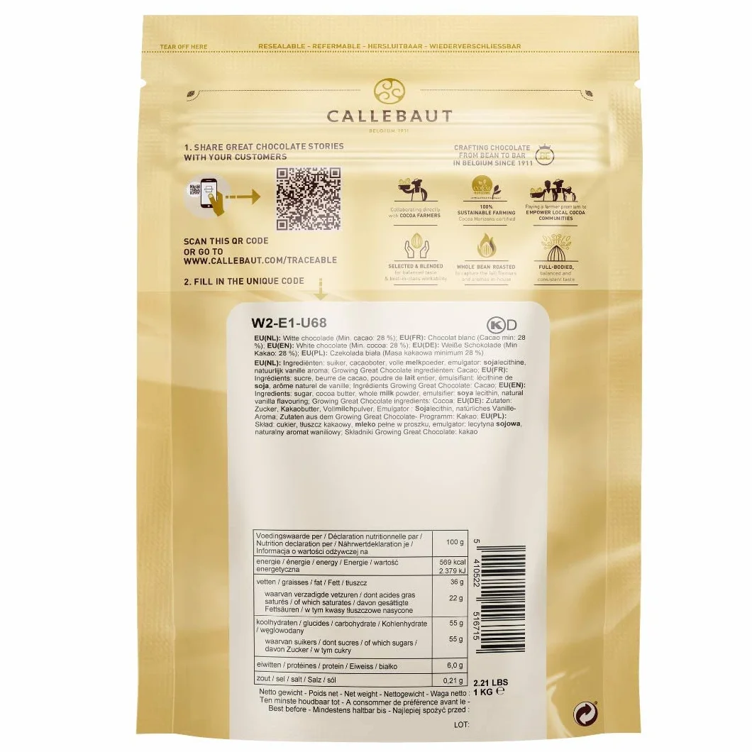 Callebaut Belgian White Chocolate - 1kg
