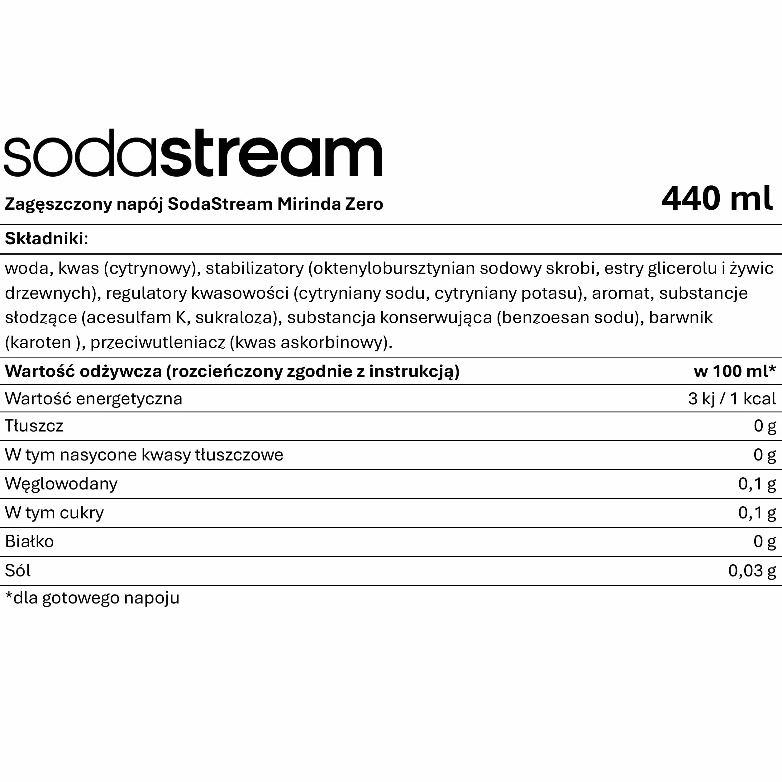 Sodastream Mirinda Getränke-Sirup 440ml