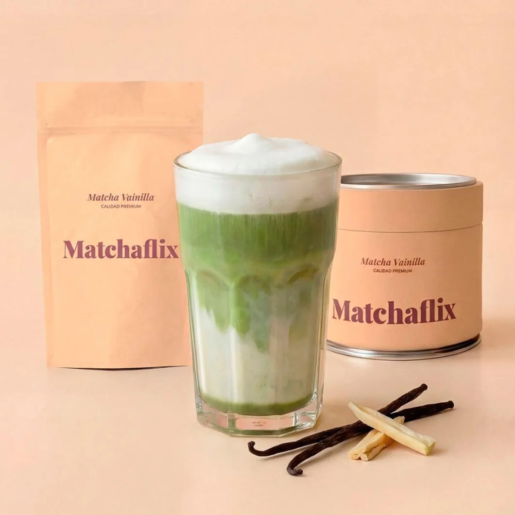 Matchaflix | Matcha Premium Smak Wanilii Herbata (100 g) | Herbata Natychmiastowa | Healthy | Green Drink