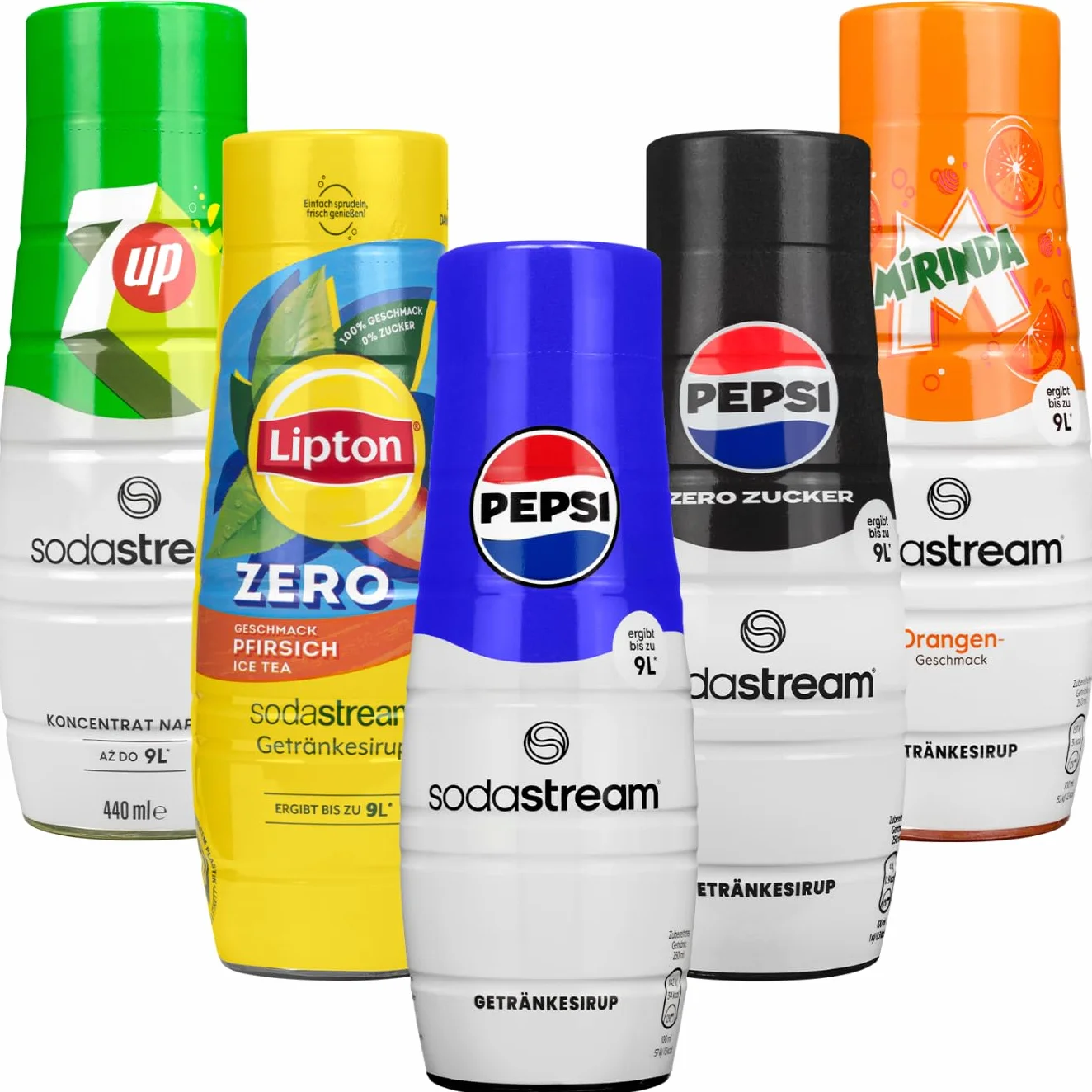 Sodastream 5x syrop Pepsi Mirinda Lipton 7up koncentraty do saturatora