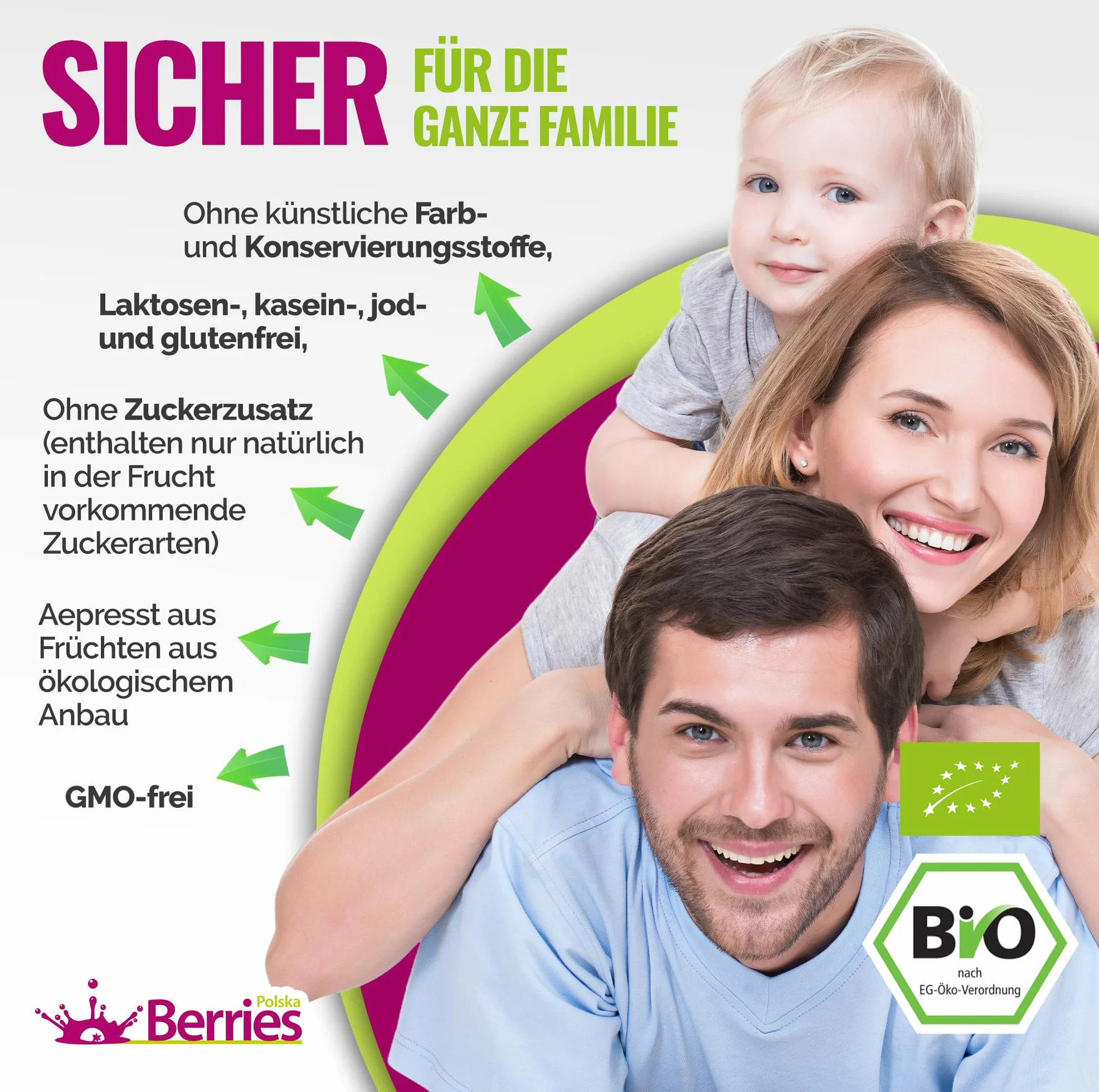 Berries Polska BIO 6x250ml Sok Bezpośrednio z Owoców Ekologicznych Tłoczony na Zimno - bez barwników, bez cukru, bez GMO, bez konserwantów - Wegański, Wegetariański, Organiczny - Czarna porzeczka
