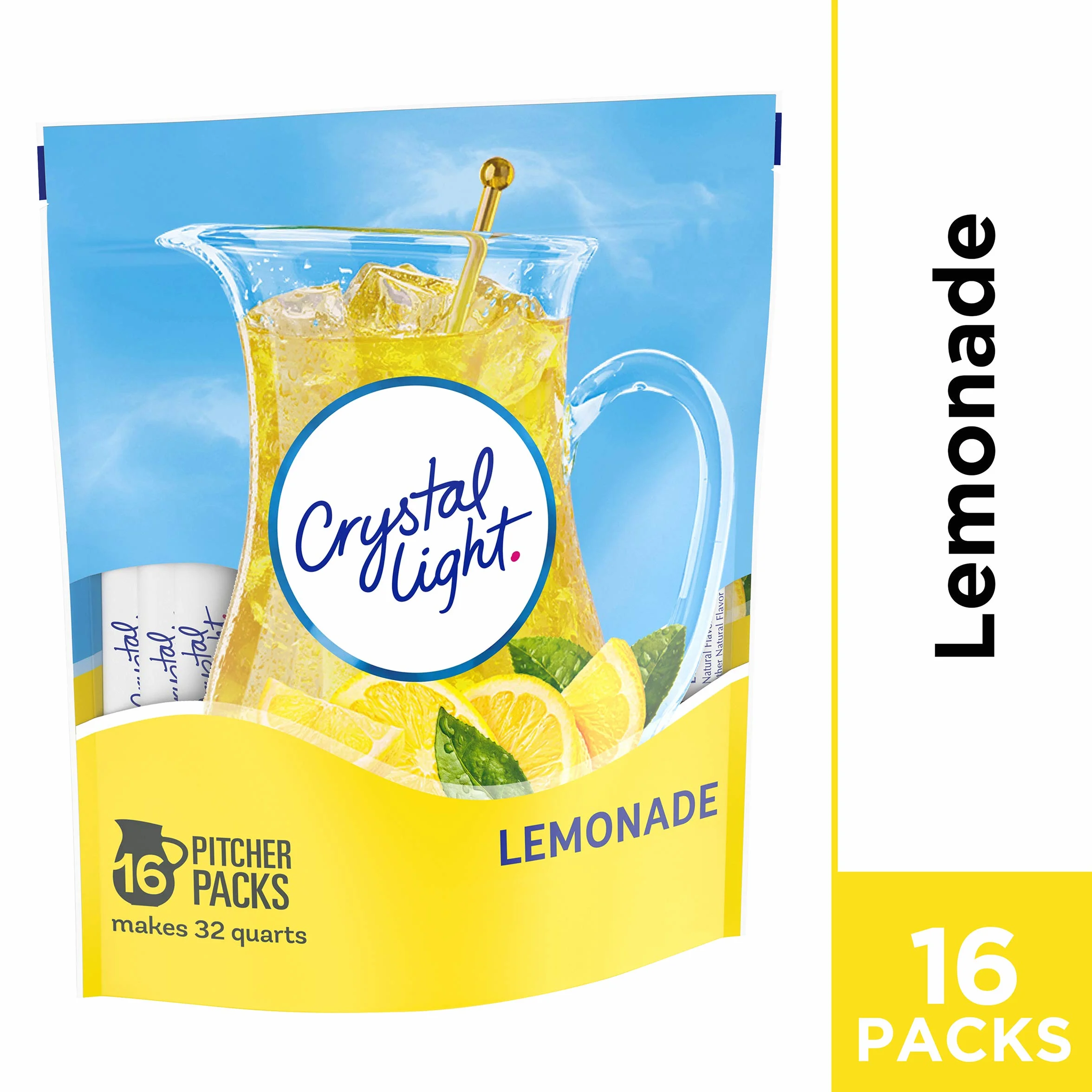 Crystal Light Lemonade Sticks Natural 8.6 oz 16 Count