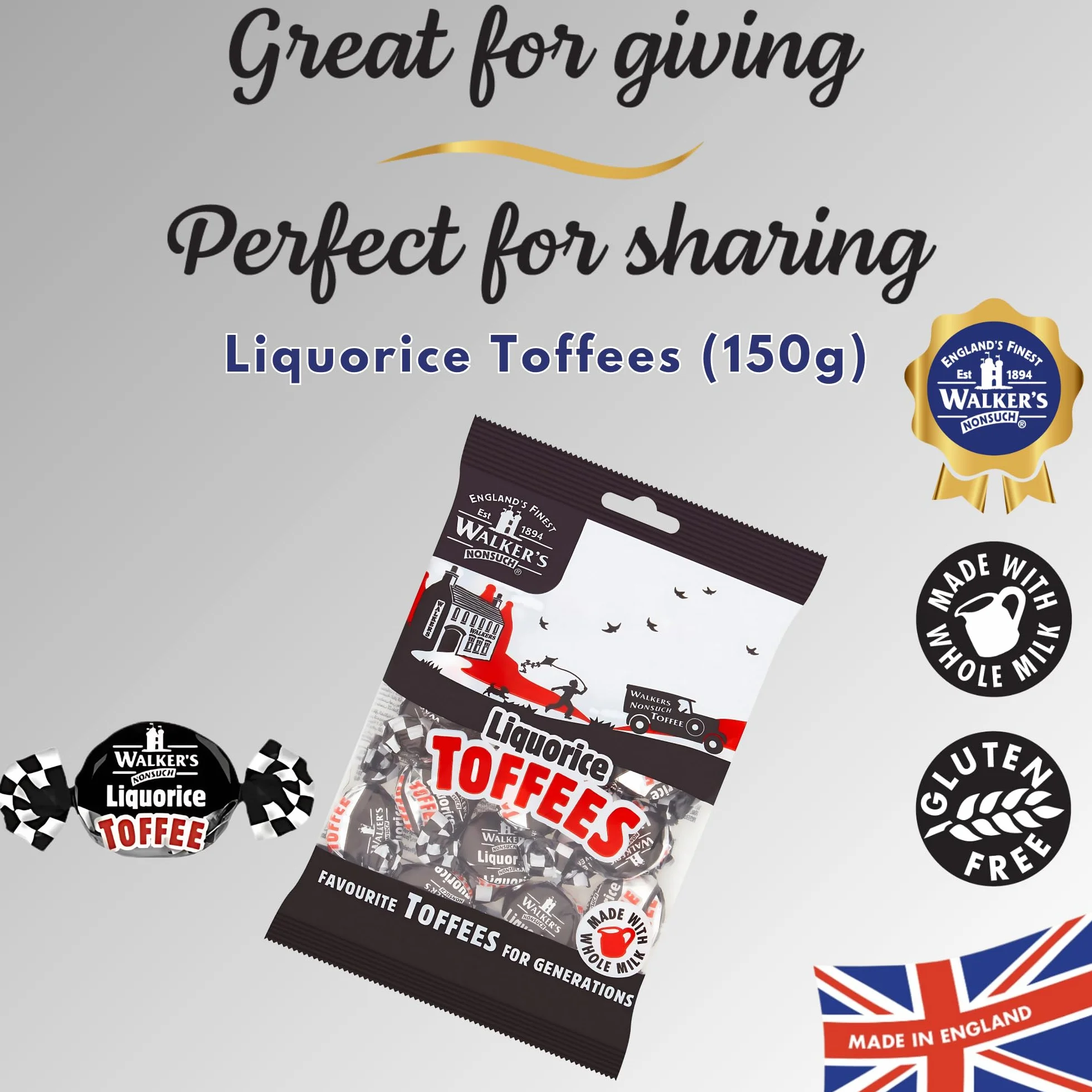 Walkers Nonsuch Liquorice Toffees 150 g