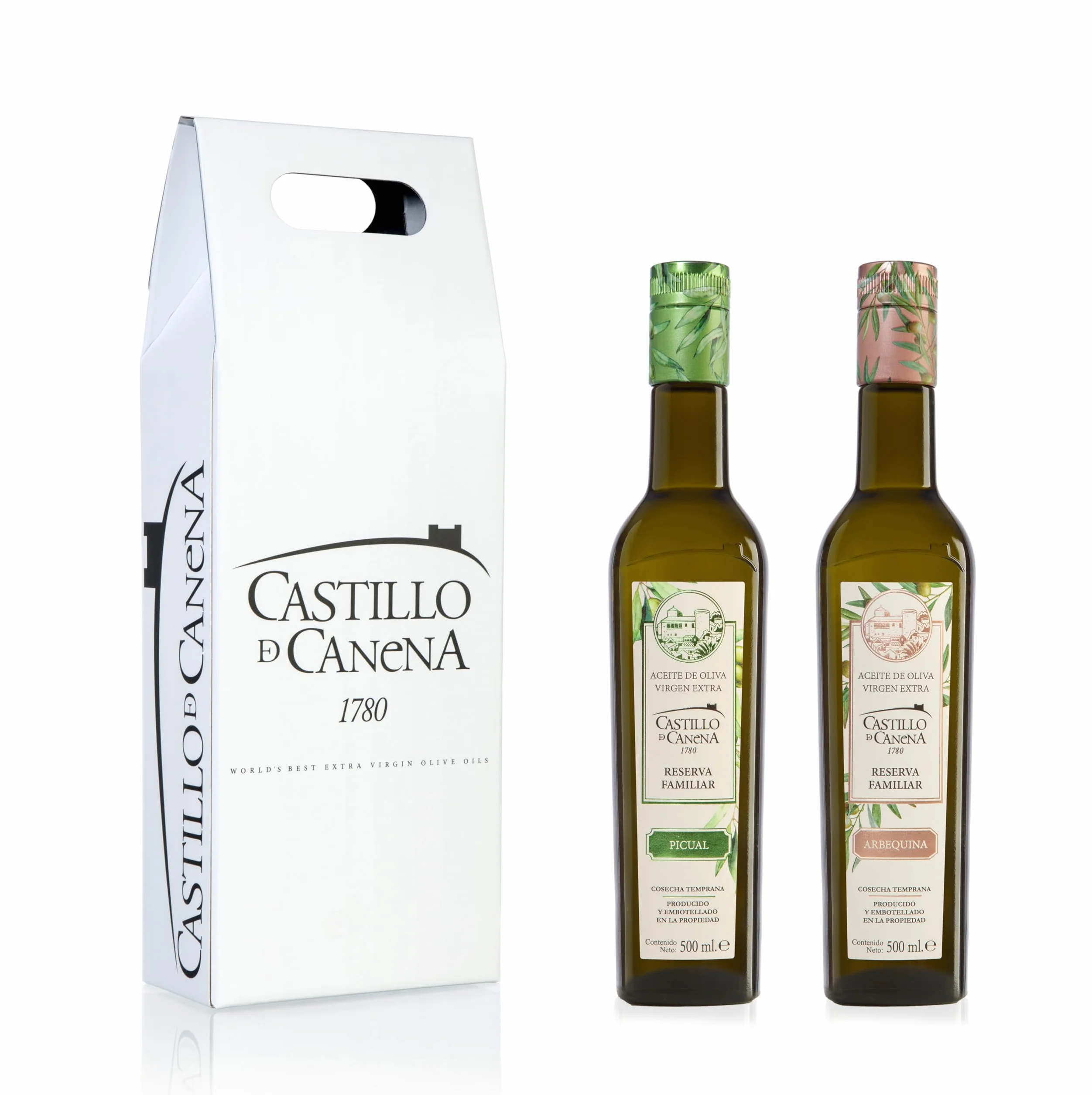 Castillo de Canena | Reserva Familiar - Oliwa z oliwek z pierwszego tłoczenia Extra - 2 butelki 500 ml Arbequina i Picual