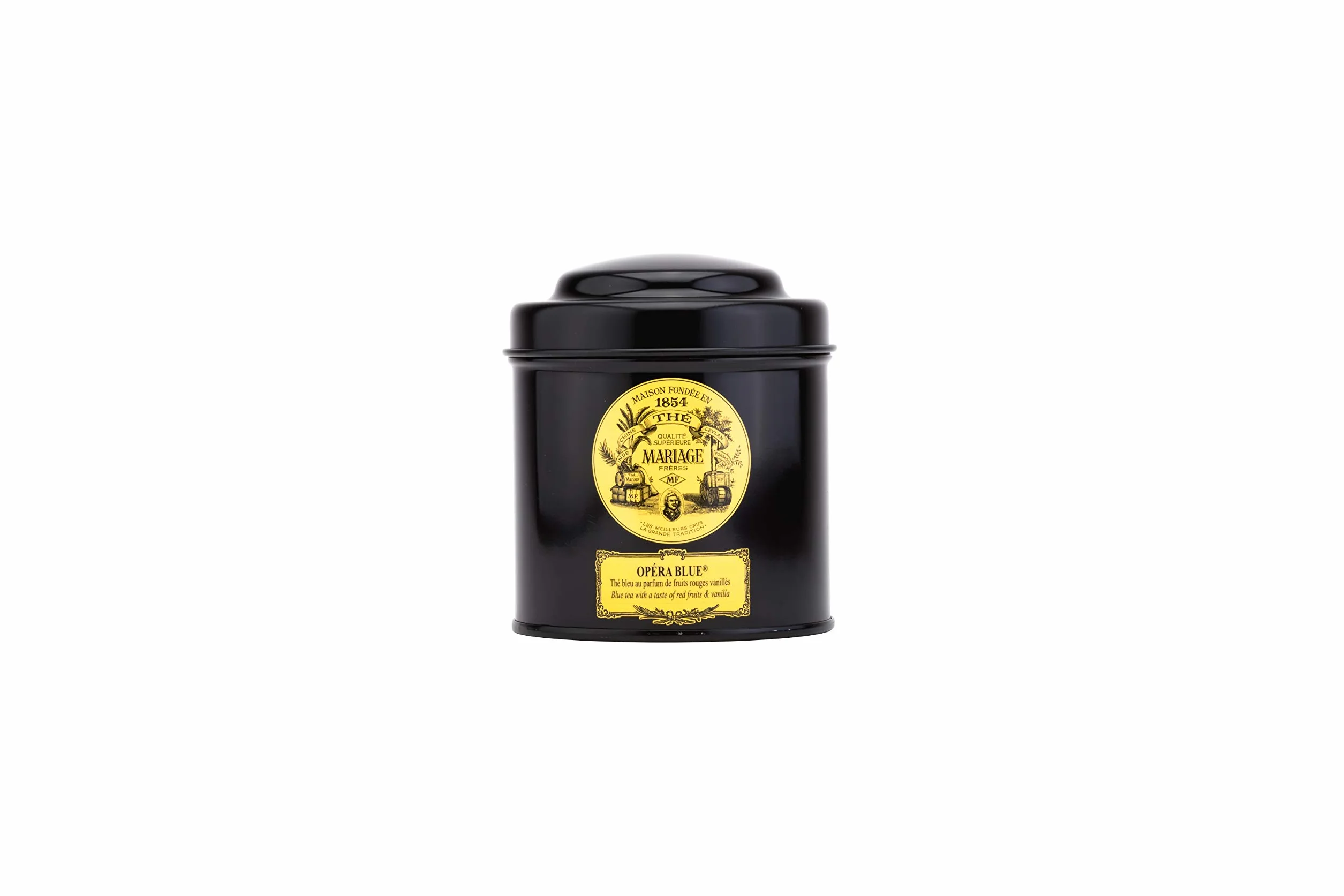 Mariage Freres Paris Opera Blue - niebieska herbata z czerwonymi owocami i wanilią - luźne liście herbaty w puszce 100 g