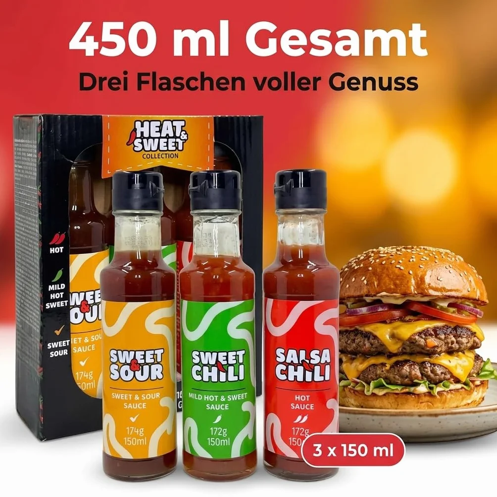 3-częściowy zestaw sosów grillowych, sosy pikantne od łagodnego do bardzo ostrego sosu chili, łagodny sos mango, pikantny sos z czerwonej papryki, ostry sos pieprzowy Chipotle, zestaw upominkowy