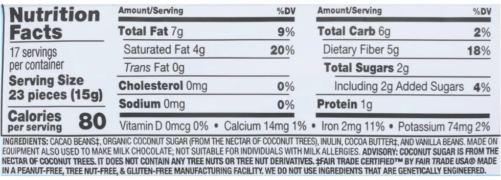 Guittard Chocolate Chips Santé – 72% Gorzka Czekolada z Cukrem Kokosowym, 255 g – Przyjazna dla Diet Keto & Paleo, Bez Cukru Rafinowanego – Intensywny Smak z Nutą Wanilii