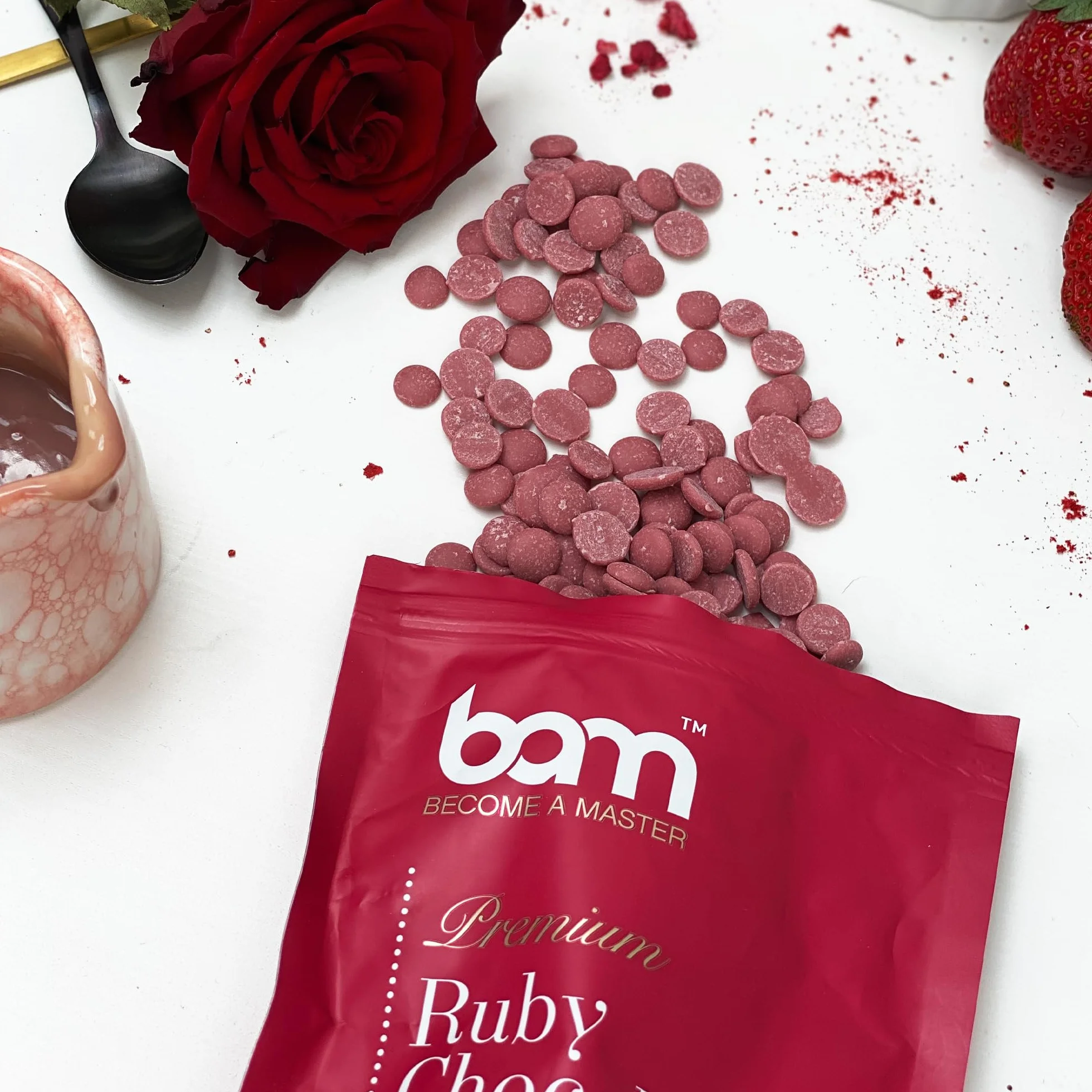 BAM Ruby Premium Czekoladowe Dropsy do topienia 250 g